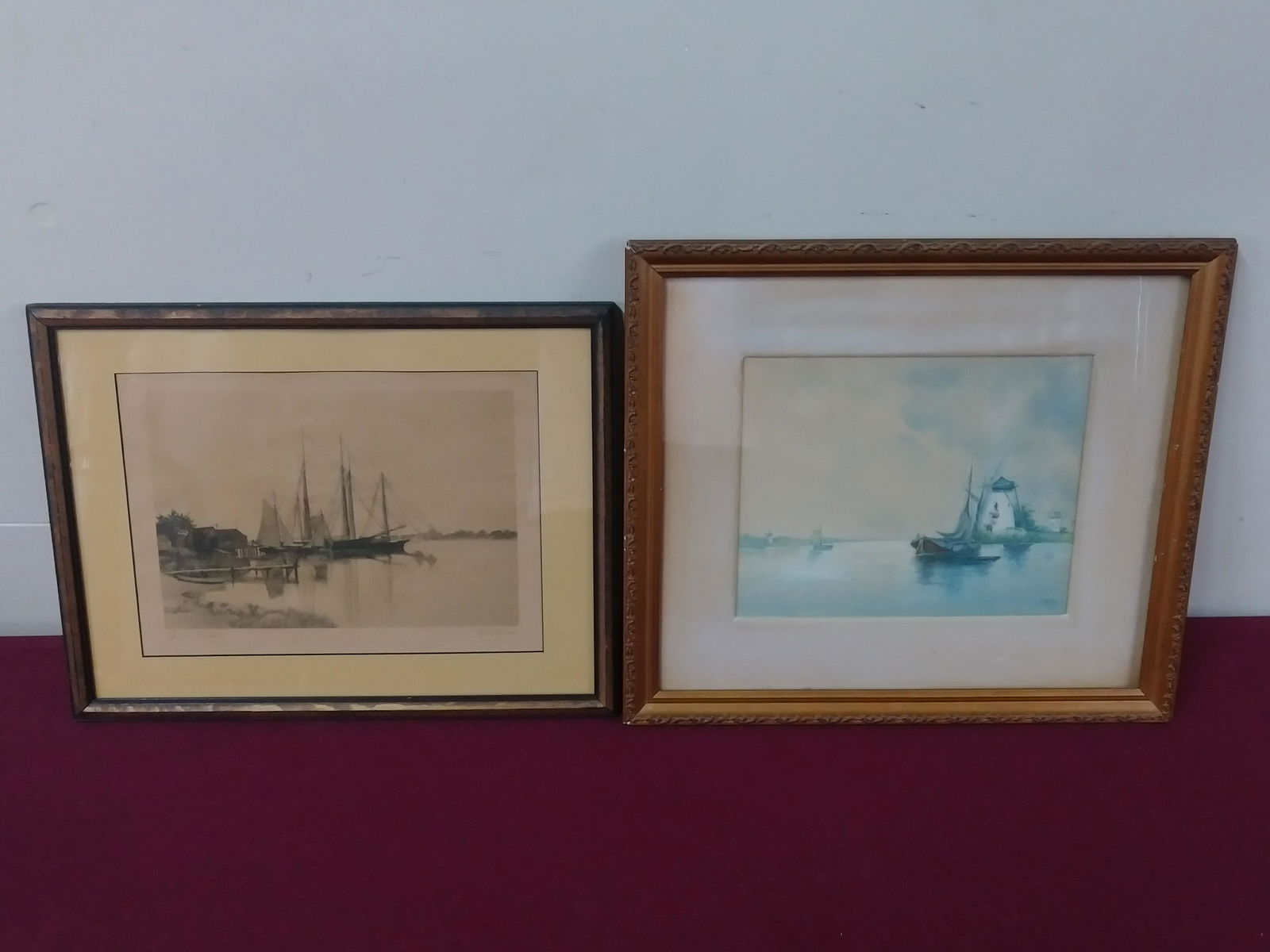 Boats in Bay Watercolor and Print (1 of 4)