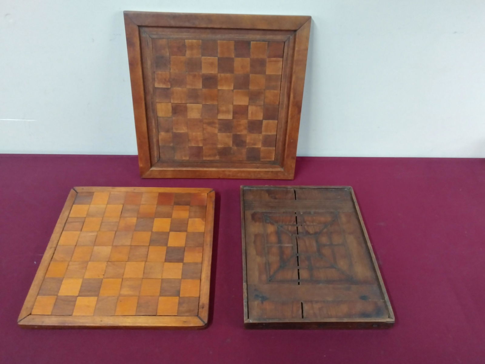3 Early Wooden Game Boards (1 of 4)