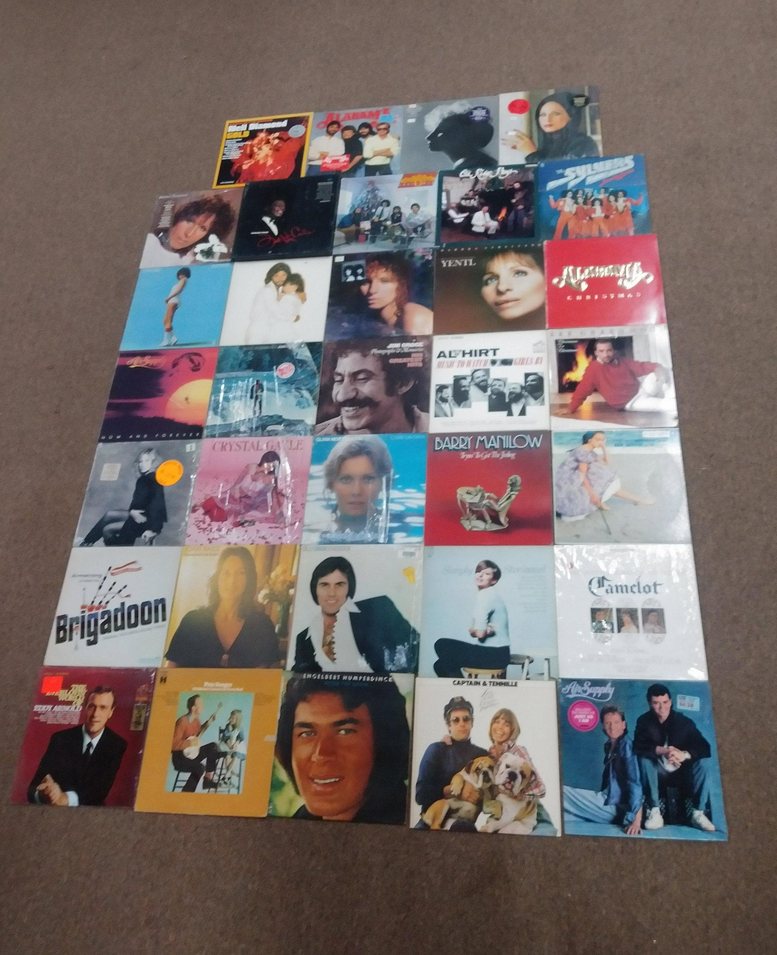 34 Records Incl Pop and Soft Rock: Barbara Streisand, Air Supply, Barry Manilow, Alabama, Neil Diamond, ETC. IMPORTANT: Before bidding, please read the terms and conditions below. When you registered for the auction you agreed to these