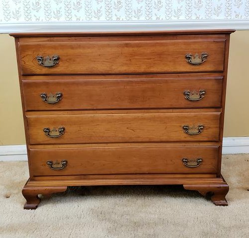 Stickley Chest of Drawers: 36-1/2" wide x 21" deep x 32-1/2" high. IMPORTANT: Before bidding, please read the terms and conditions below. When you registered for the auction you agreed to these terms and will be required to com