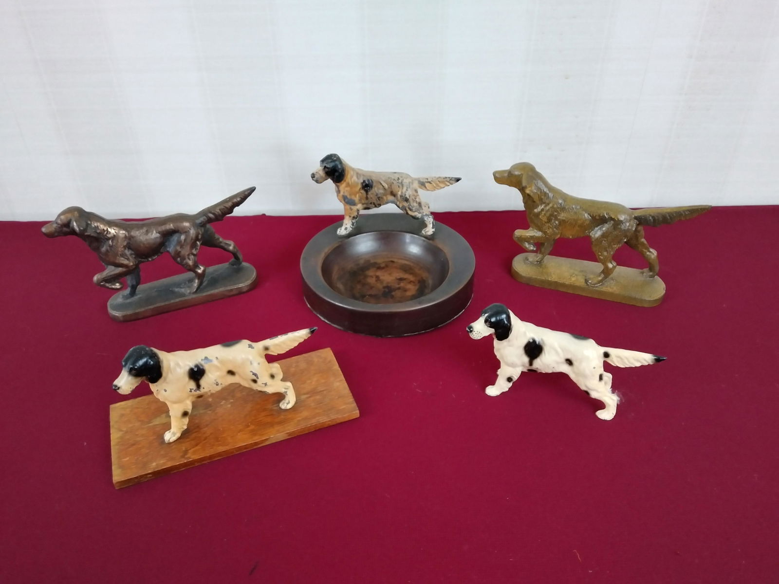 5 Cast Iron Setter Dog Figurines (1 of 2)