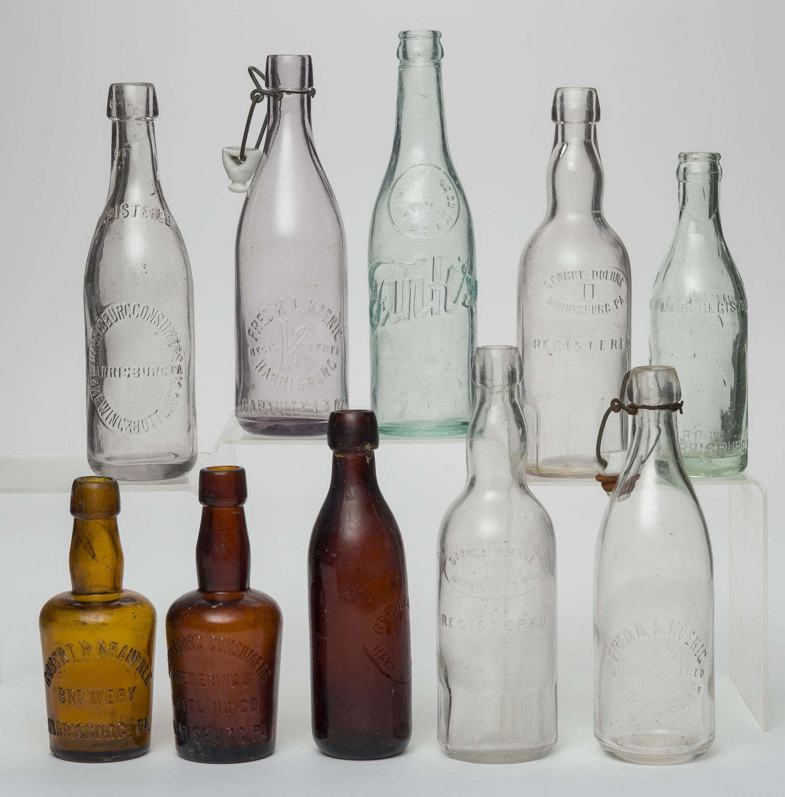 10 Harrisburg Antique Beer or Soda Bottles (1 of 1)