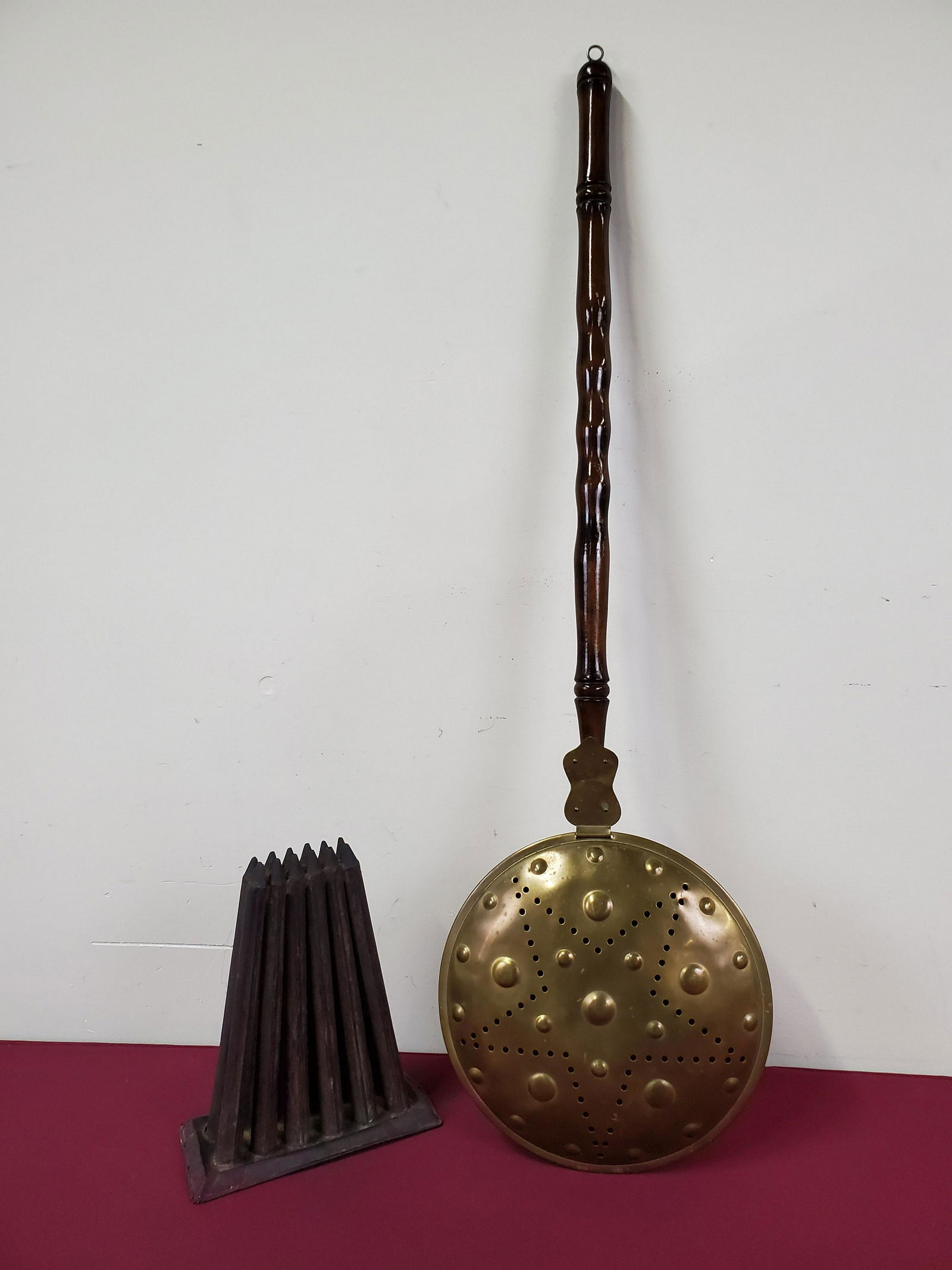 Bed Warmer & Candle Mold: Bed warmer 11 1/2" wide X 3 1/2" deep X 39 1/2" high. Candle mold 8 1/2" wide X 4" deep X 10 1/2" high. IMPORTANT: Before bidding, please read the terms and conditions below. When you registered for t