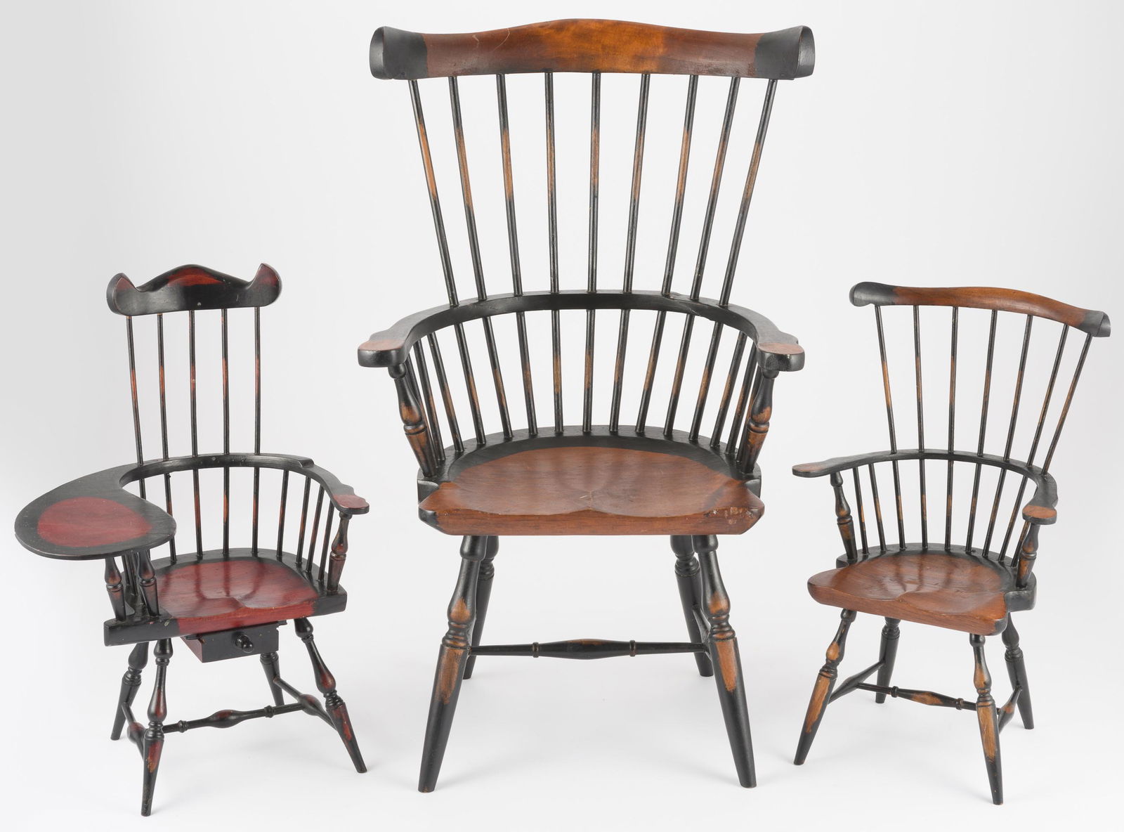 3 Miniature High Back Windsor Chairs (1 of 2)
