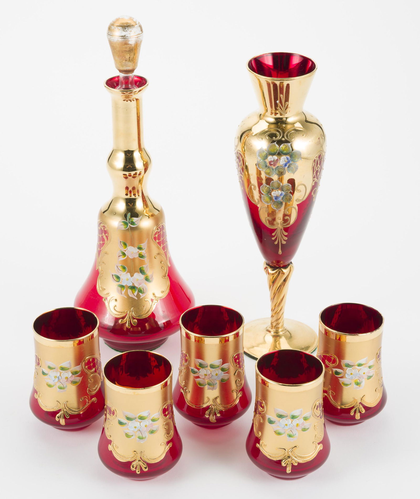 7 Pc Italian Venetian Glass Set (1 of 1)