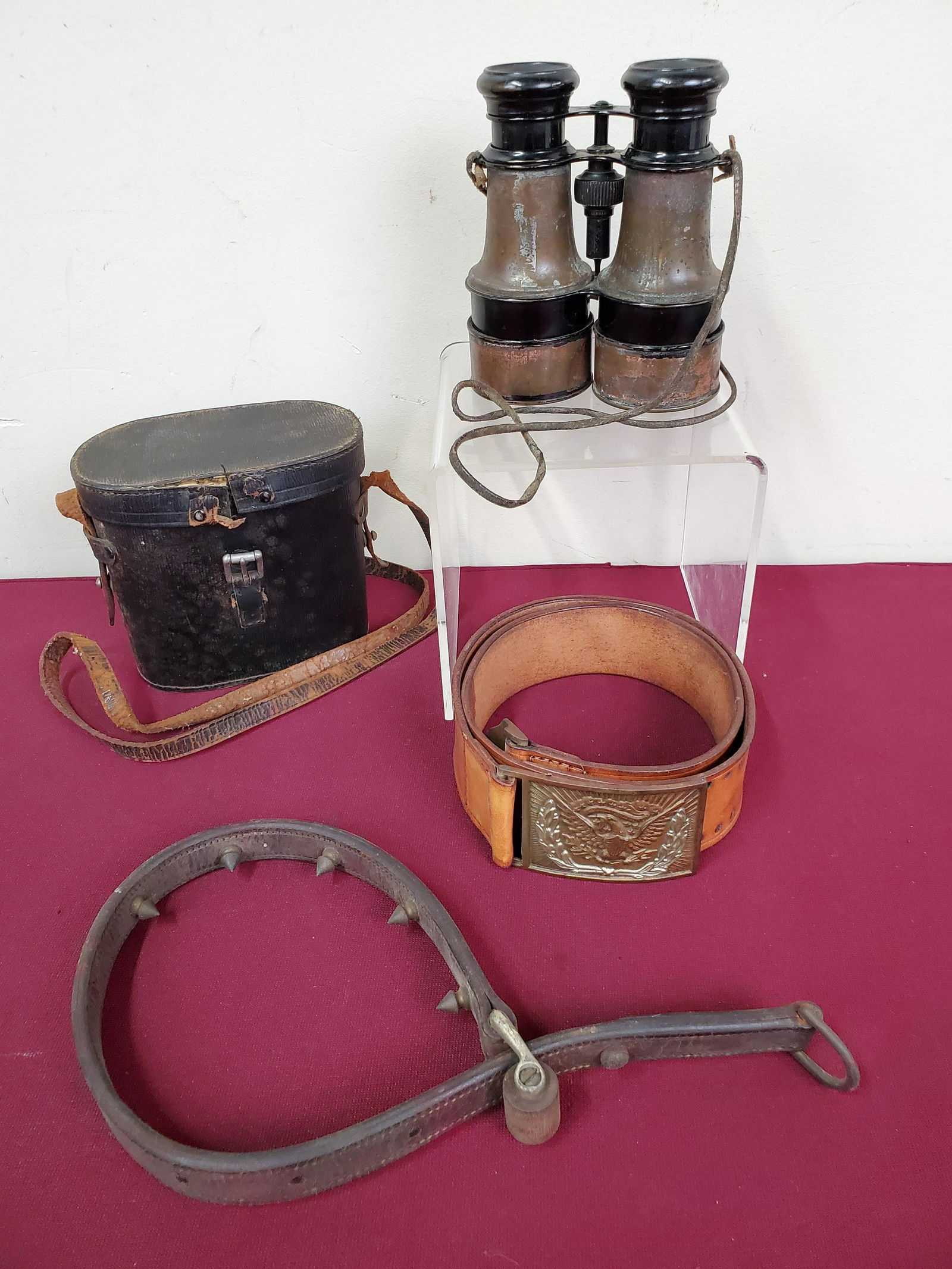 German Binoculars, Spiked Choker, Repro Belt (1 of 4)