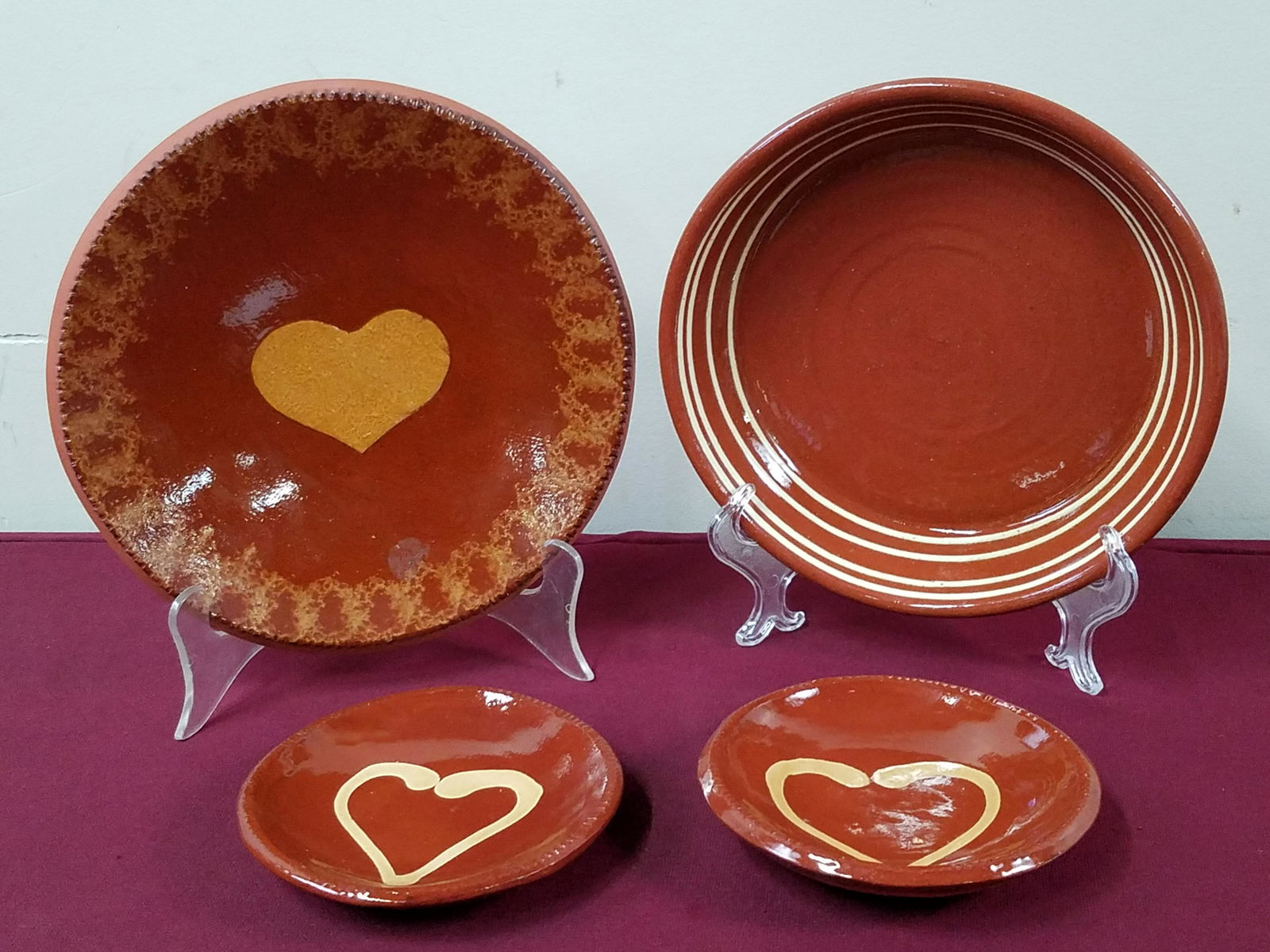4 Pcs Redware incl Pie Plate (1 of 7)