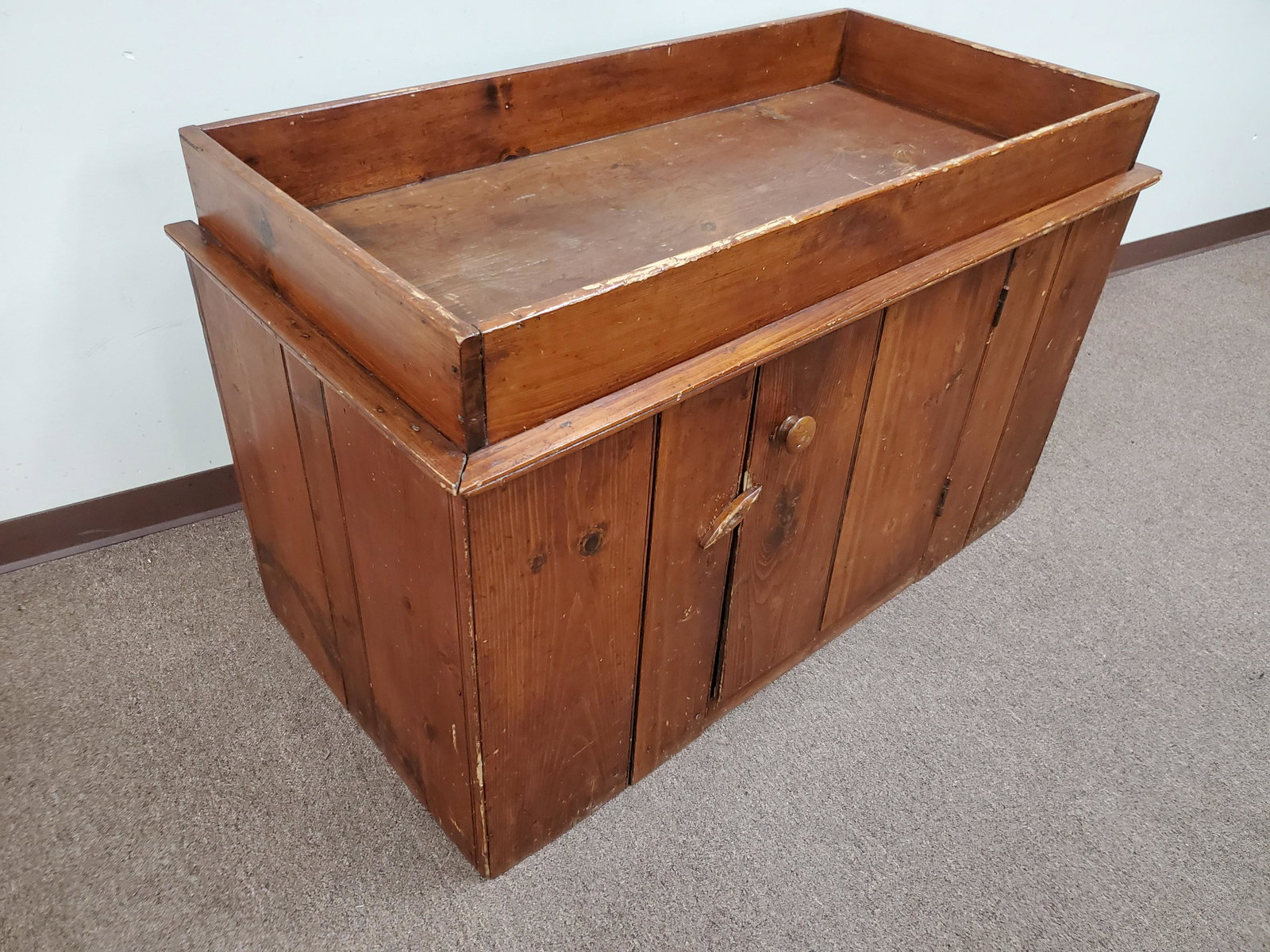 Large Dry Sink: 52 1/2" wide X 26 1/4" deep X 32 1/4" high. IMPORTANT: Before bidding, please read the terms and conditions below. When you registered for the auction you agreed to these terms and will be required to