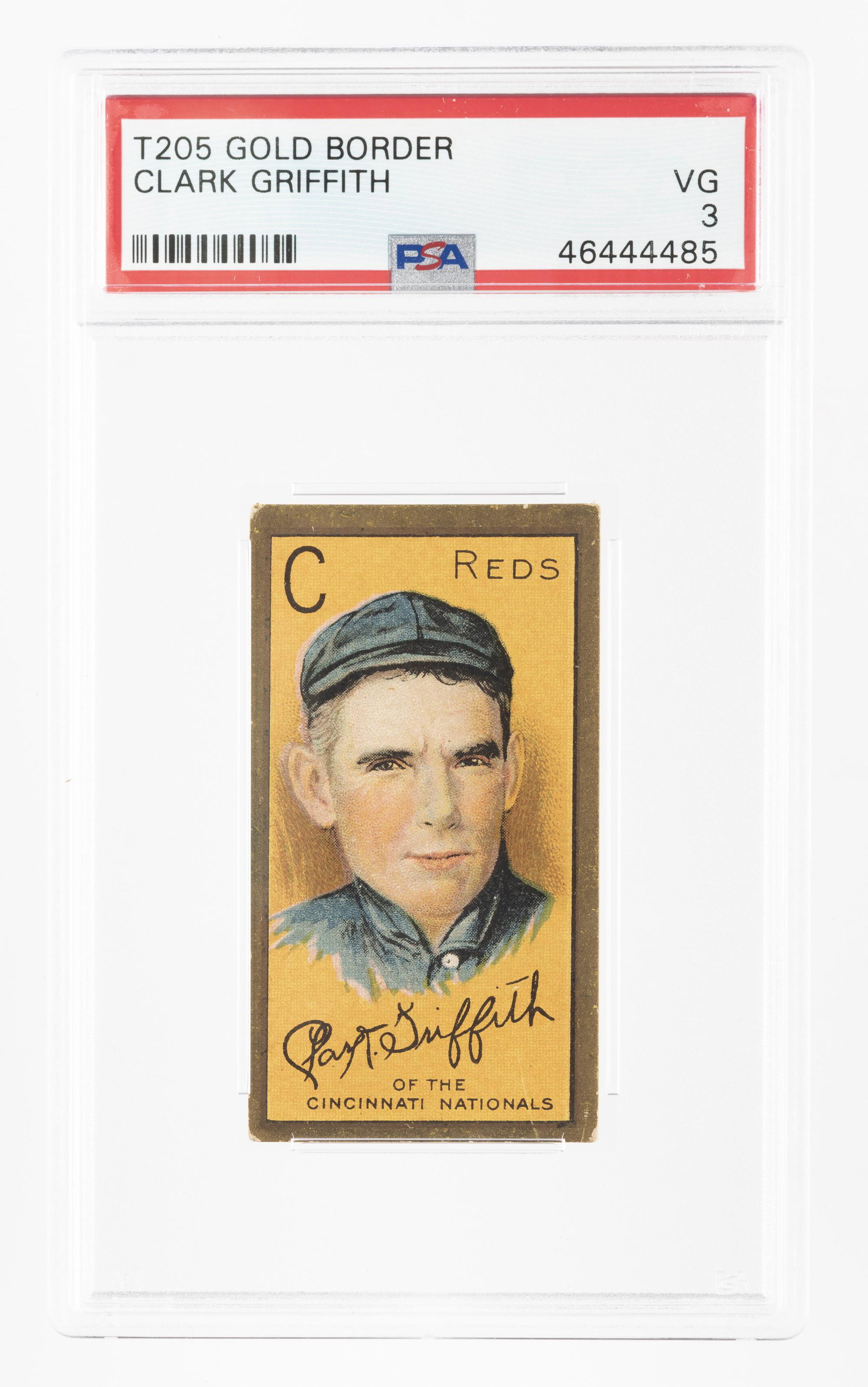 T205 1911 Gold Border Griffith (PSA 3): Polar Bear back. Hall of Fame. PSA 3 Good IMPORTANT: Before bidding, please read the terms and conditions below. When you registered for the auction you agreed to these terms and will be required to c