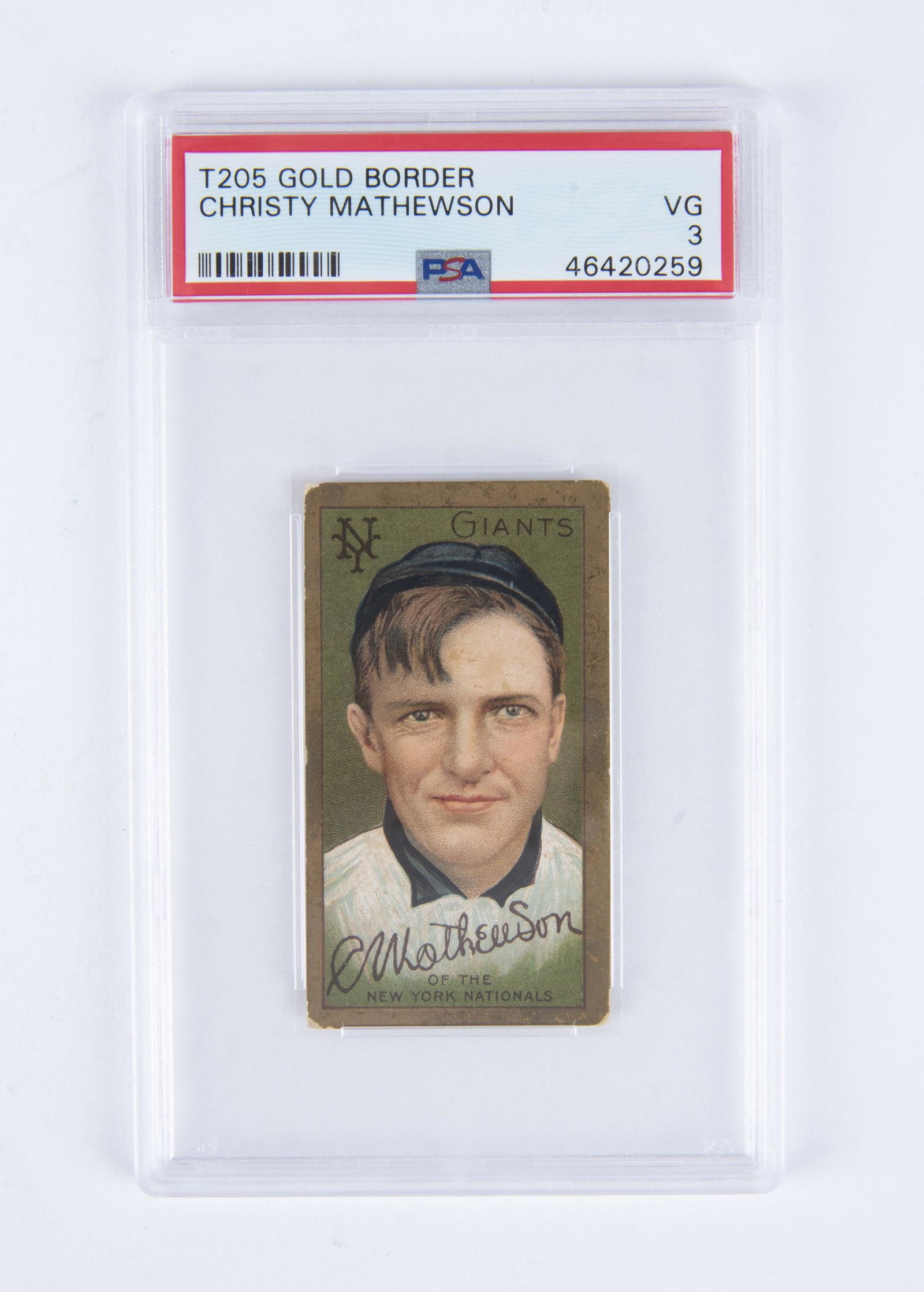 T205 1911 Gold Border Christy Mathewson (PSA 3) (1 of 2)