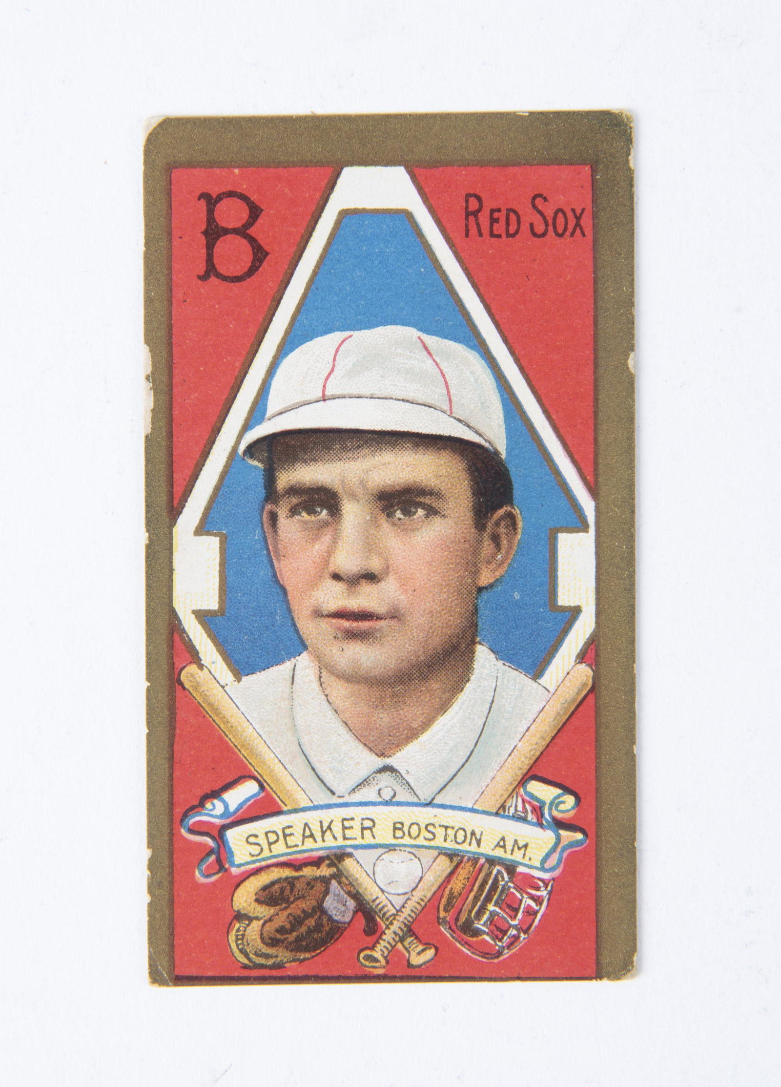 T205 1911 Gold Border Tris Speaker: Hall of Fame. Trimmed. IMPORTANT: Before bidding, please read the terms and conditions below. When you registered for the auction you agreed to these terms and will be required to comply with them.