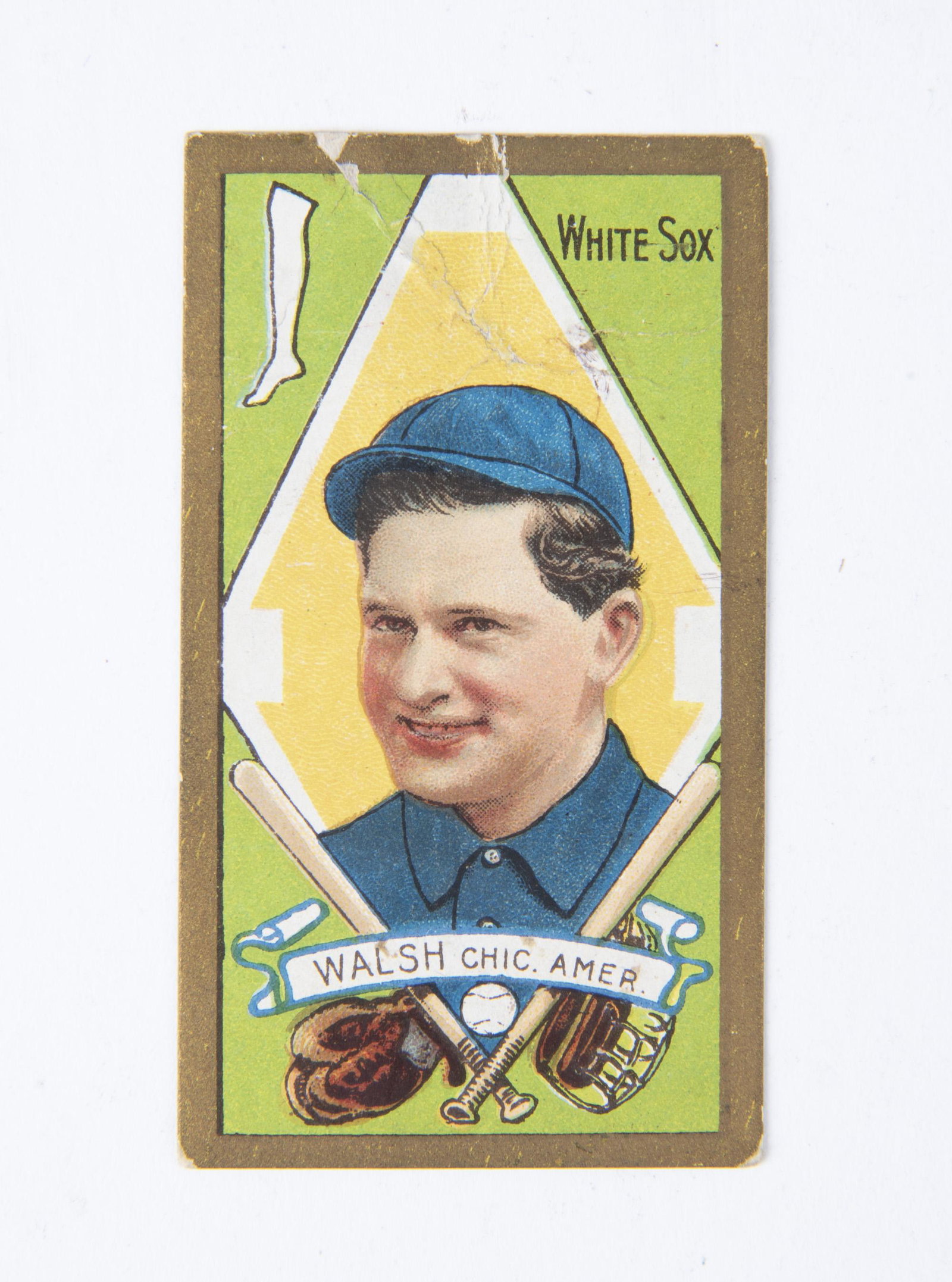 T205 1911 Gold Border Edward Walsh: Polar Bear back. Hall of Fame. Good IMPORTANT: Before bidding, please read the terms and conditions below. When you registered for the auction you agreed to these terms and will be required to comply 