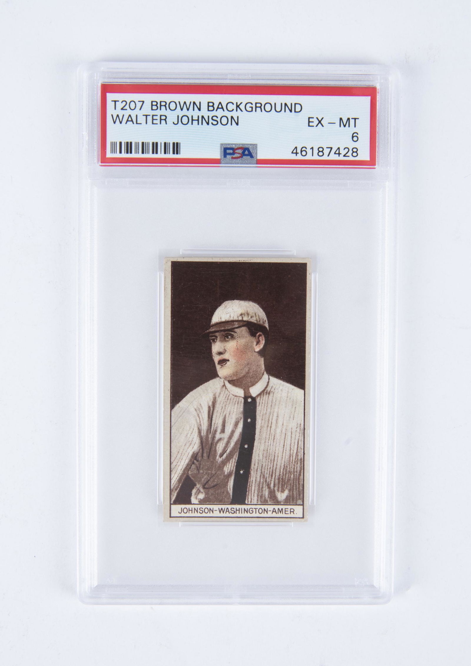 T207 1912 Brown Background Walter Johnson (PSA 6) (1 of 2)