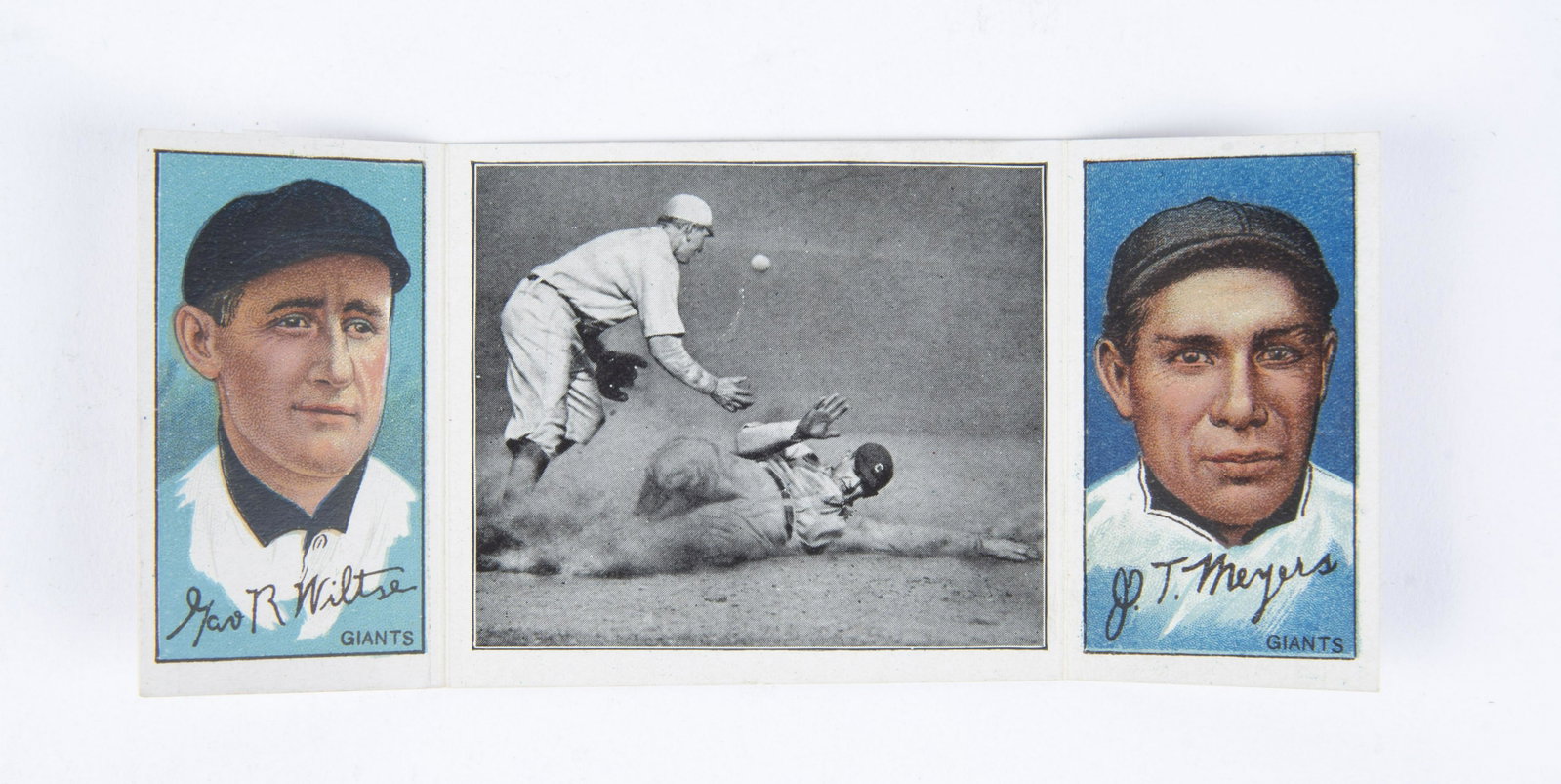 T202 1912 Hassan Triple Fold (Meyers, Wiltse): Too Late For Devlin. VG-EX IMPORTANT: Before bidding, please read the terms and conditions below. When you registered for the auction you agreed to these terms and will be required to comply with them