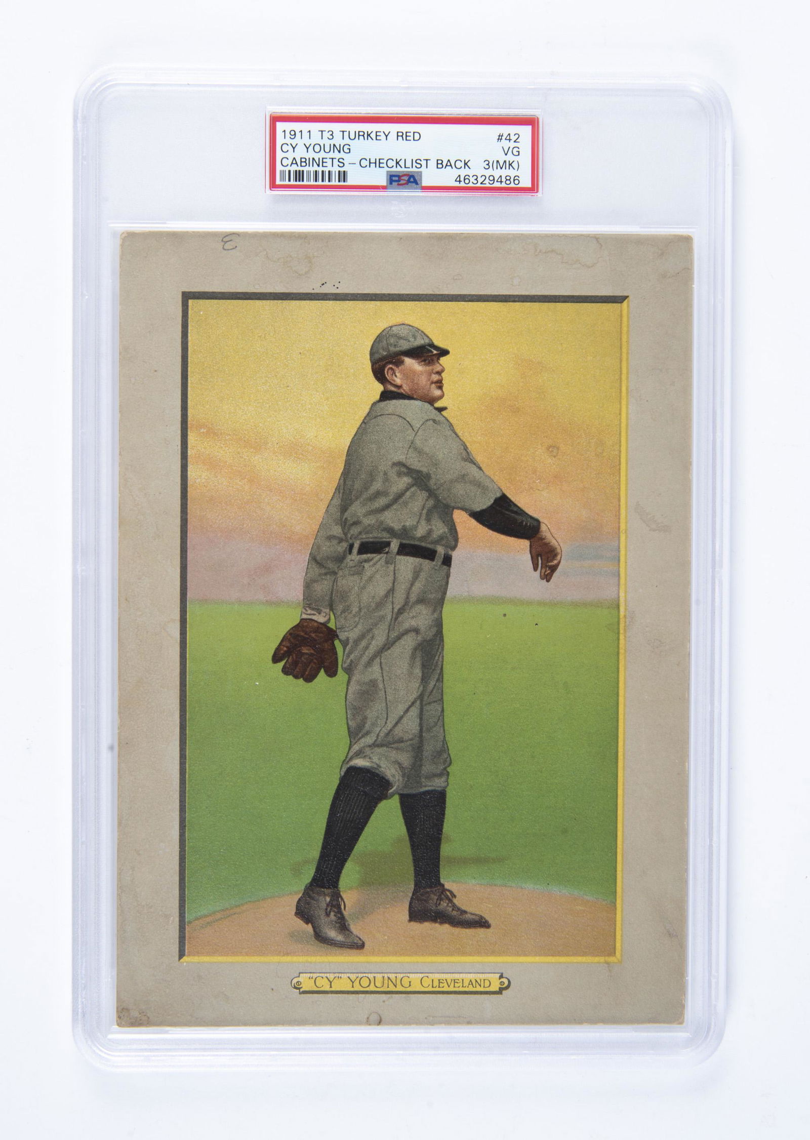 T3 1911 Turkey Red Cabinet Cy Young (PSA 3) (1 of 2)