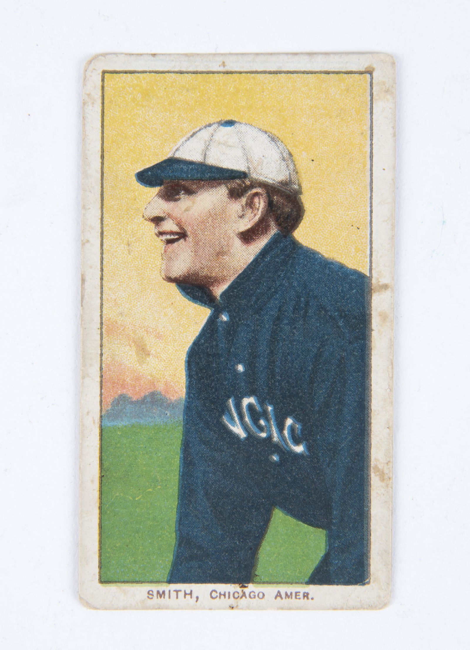 T206 1909-1911 White Border Frank Smith: Chicago, white cap. Polar Bear back. Good IMPORTANT: Before bidding, please read the terms and conditions below. When you registered for the auction you agreed to these terms and will be required to c