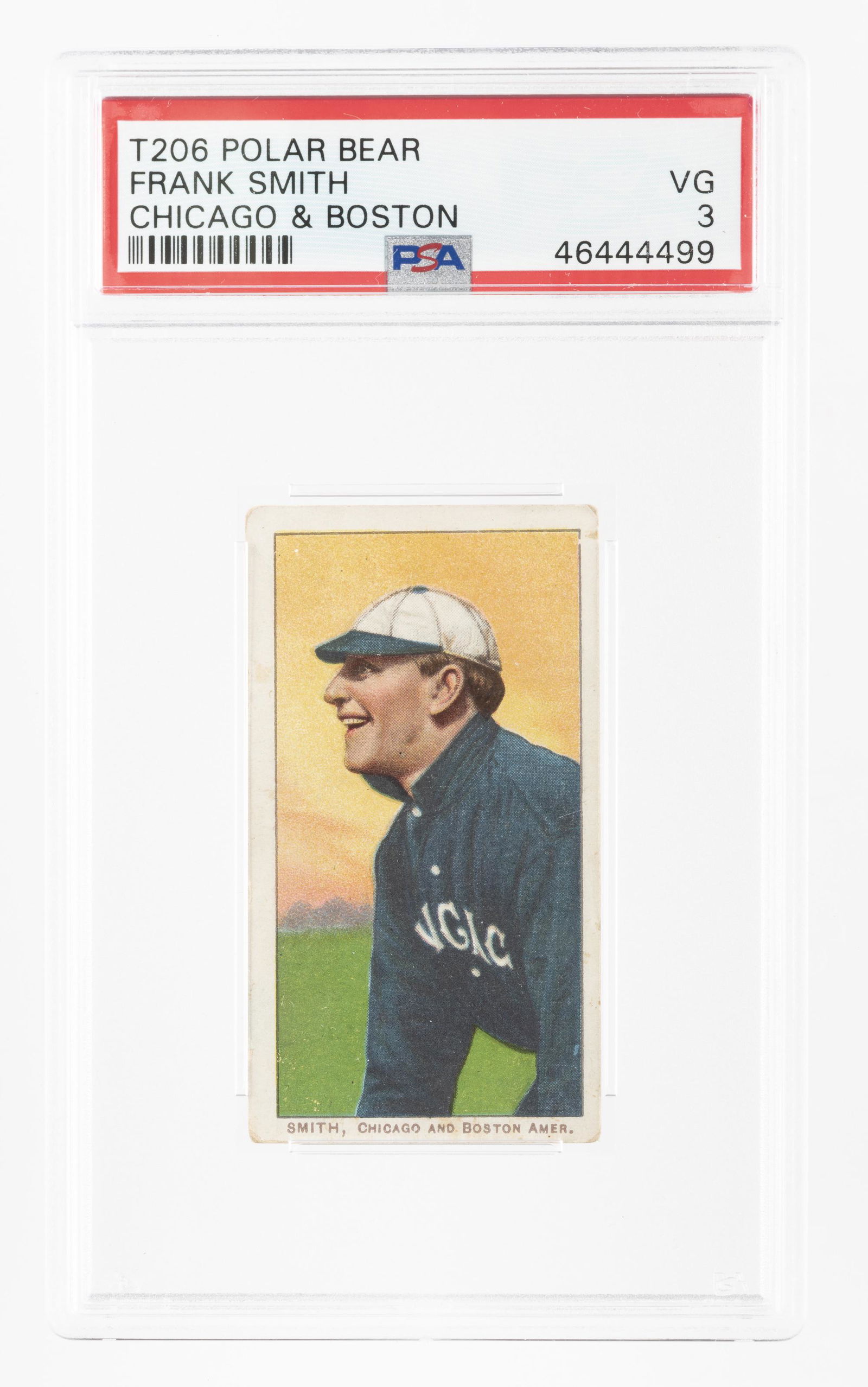 T206 1909-1911 White Border Frank Smith (PSA 3): Chicago & Boston. PSA 3 VG IMPORTANT: Before bidding, please read the terms and conditions below. When you registered for the auction you agreed to these terms and will be required to comply with them