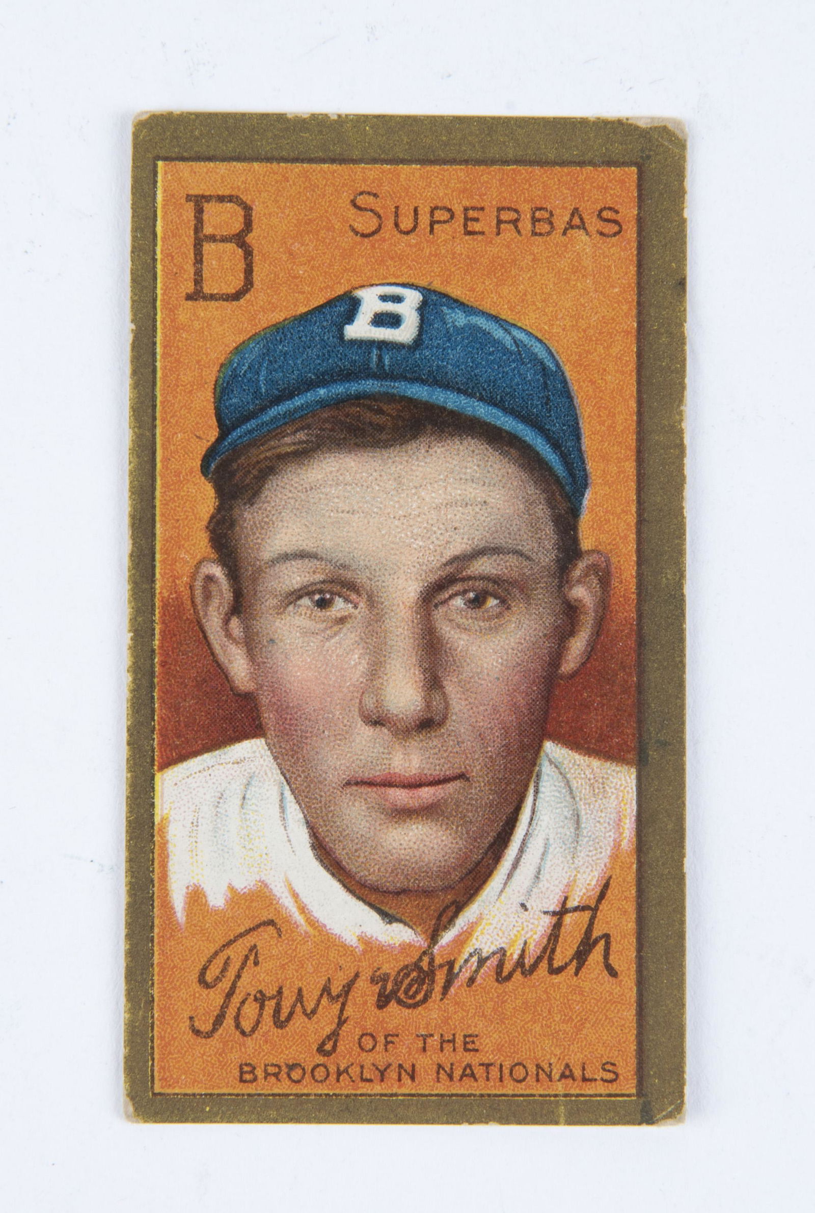 T205 1911 Gold Border Tony Smith: VG IMPORTANT: Before bidding, please read the terms and conditions below. When you registered for the auction you agreed to these terms and will be required to comply with them.