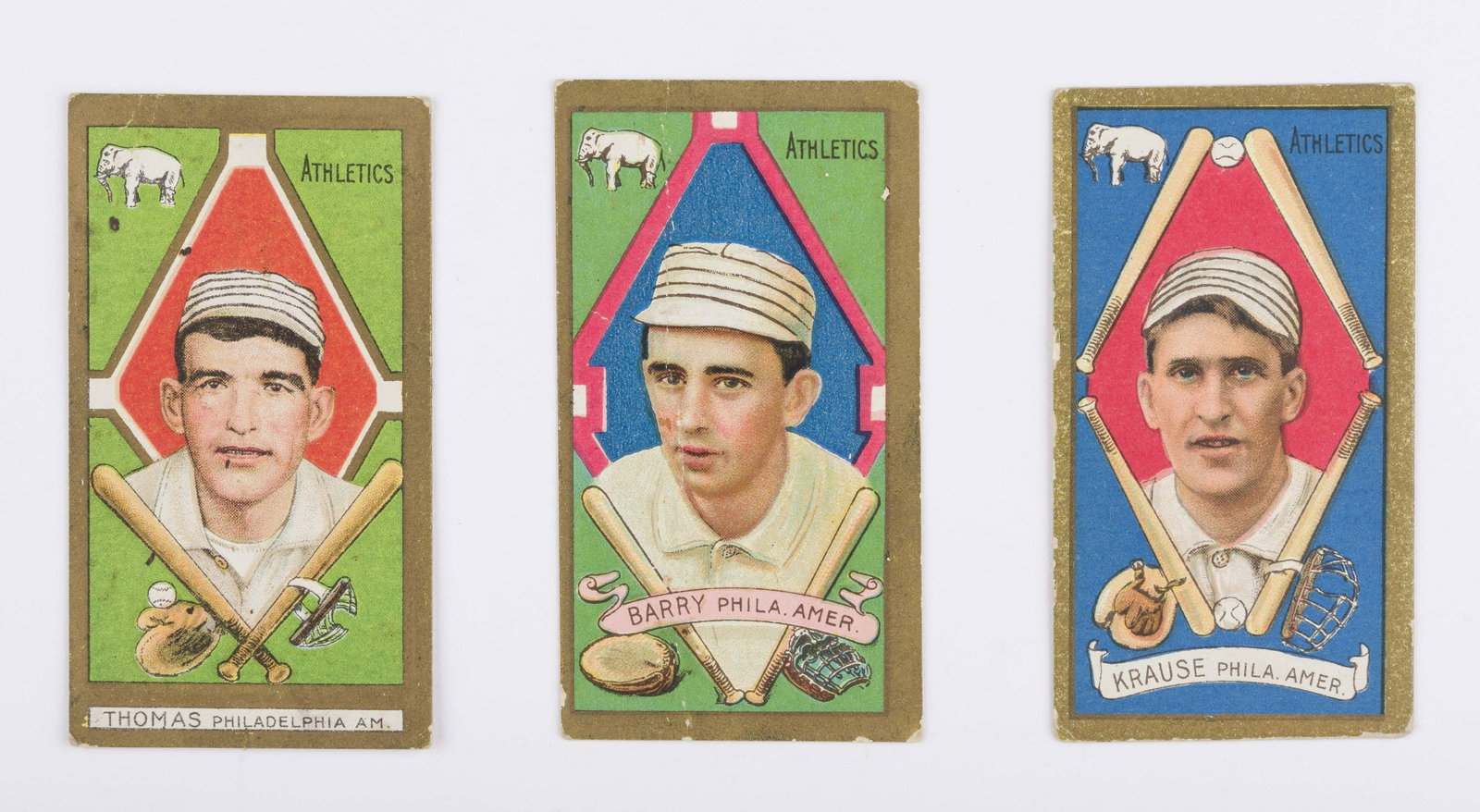 T205 1911 Gold Border Thomas, Barry, & Krause: Good-VG IMPORTANT: Before bidding, please read the terms and conditions below. When you registered for the auction you agreed to these terms and will be required to comply with them.