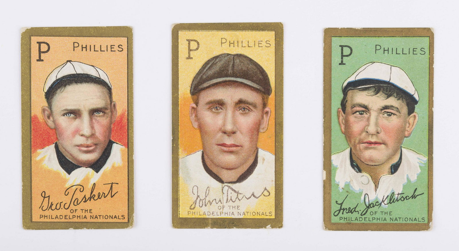 T205 1911 Gold Border Paskert, Titus, & Jacklitsch (1 of 2)