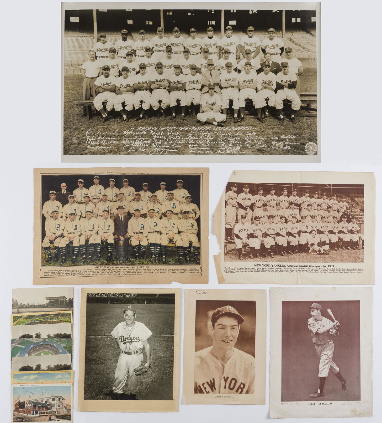 Group of Vintage Baseball Ephemera incl Post Cards (1 of 8)