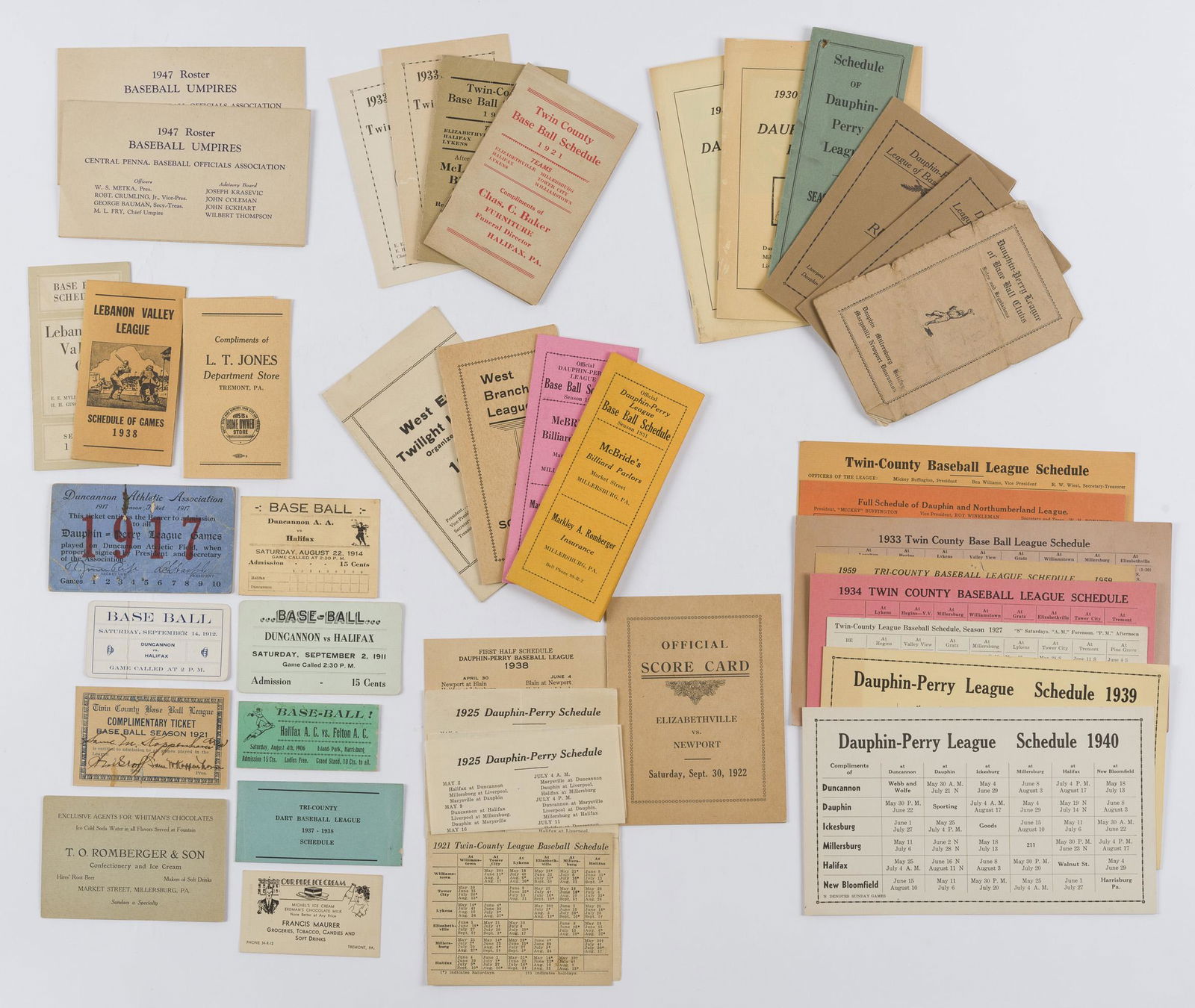 Large Group Central Pennsylvania Baseball Ephemera (1 of 8)