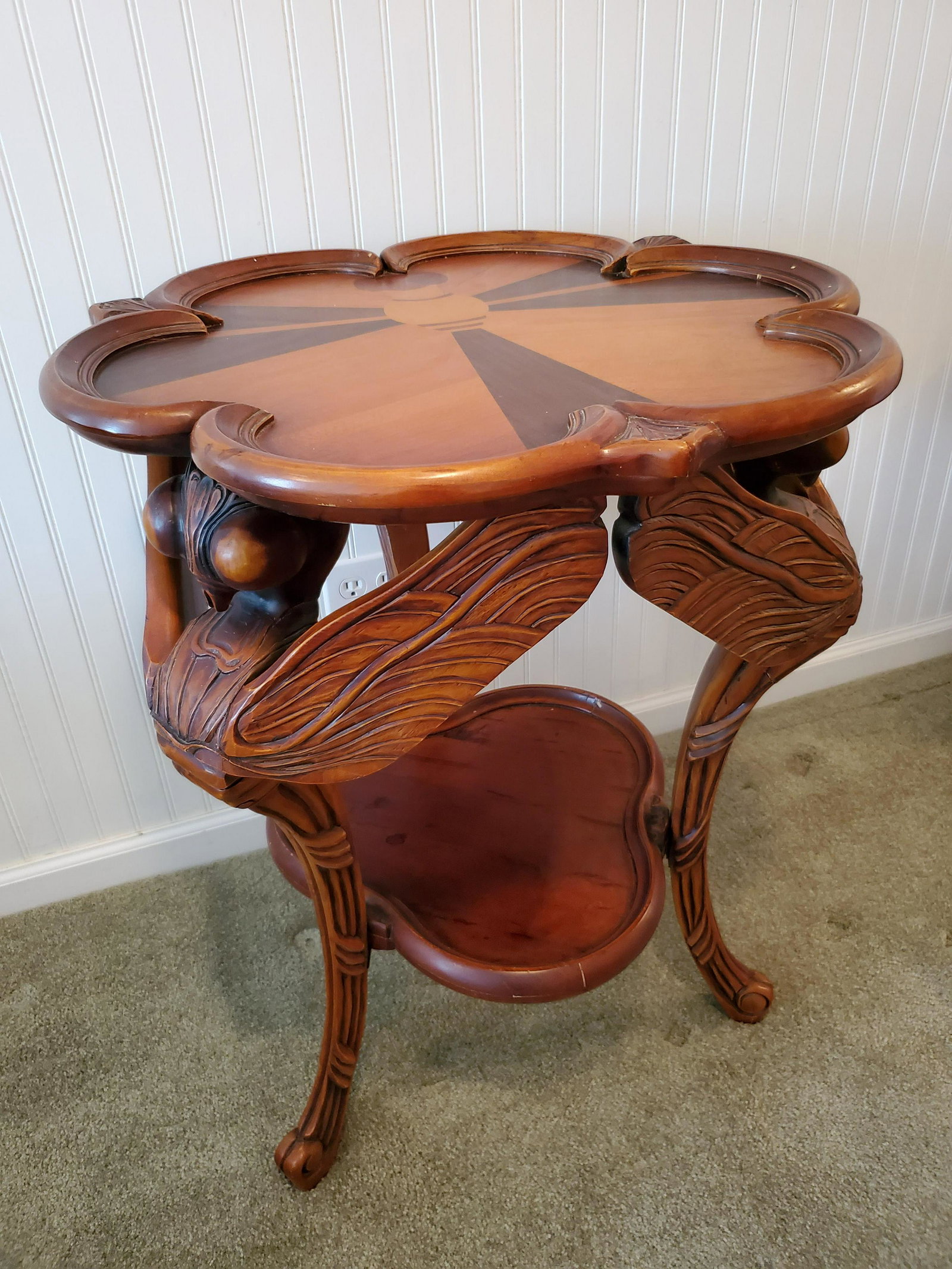 Dragonfly Table: 34 1/2" wide X 24 1/2" deep X 30" high. IMPORTANT: Before bidding, please read the terms and conditions below. When you registered for the auction you agreed to these terms and will be required to com