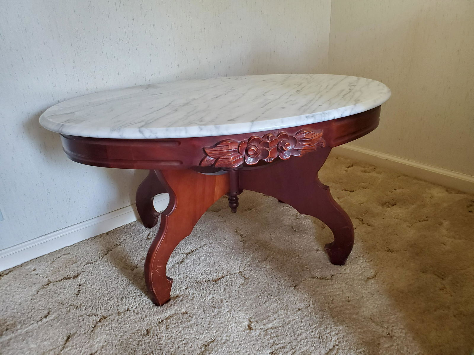 Oval Marble Top Coffee Table (1 of 2)