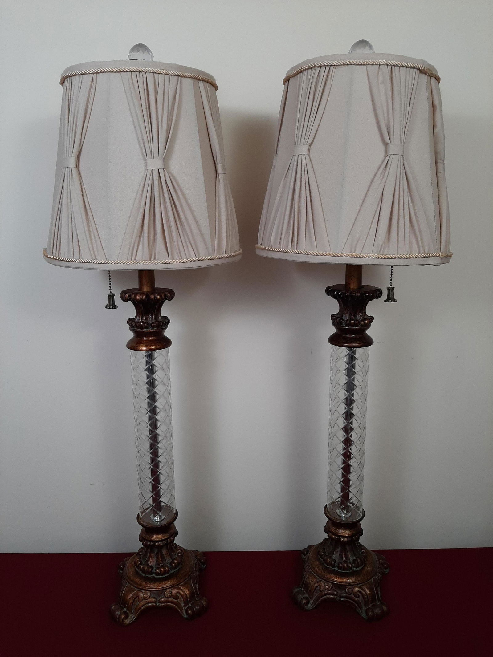 Pr Glass Table Lamps (1 of 3)