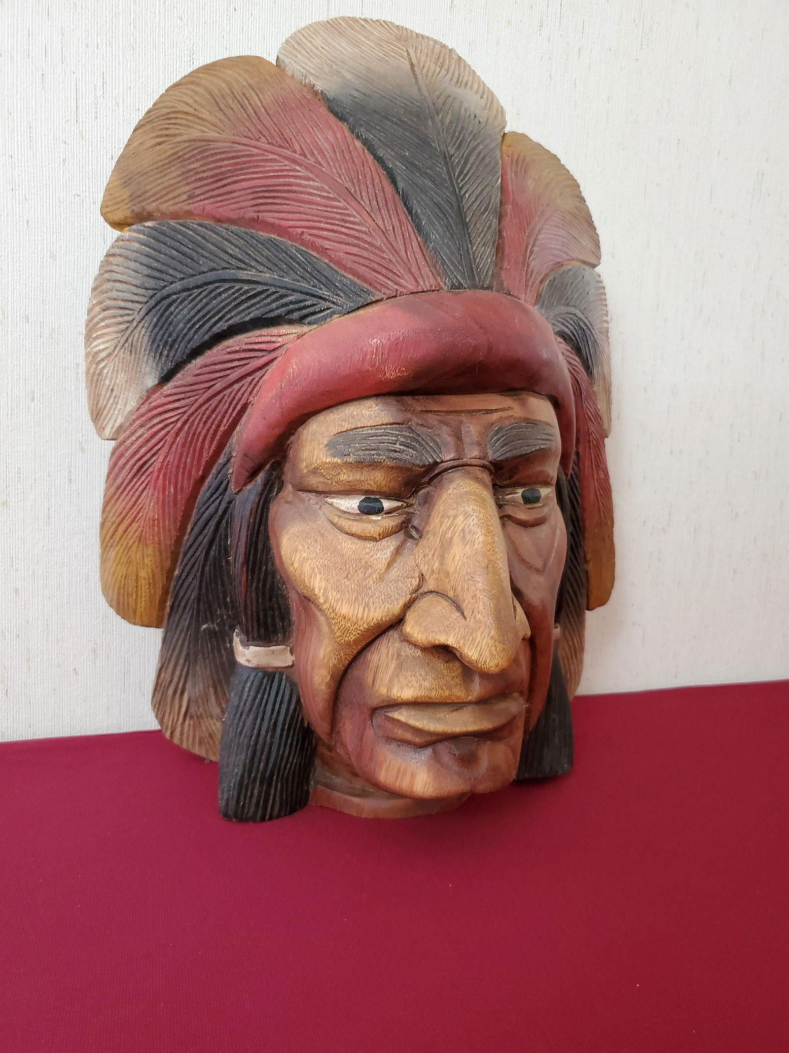 Wood Carved Indian Head (1 of 3)