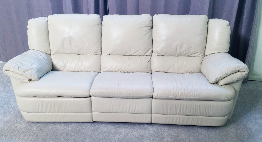 Italian Leather Reclining Sofa (1 of 5)