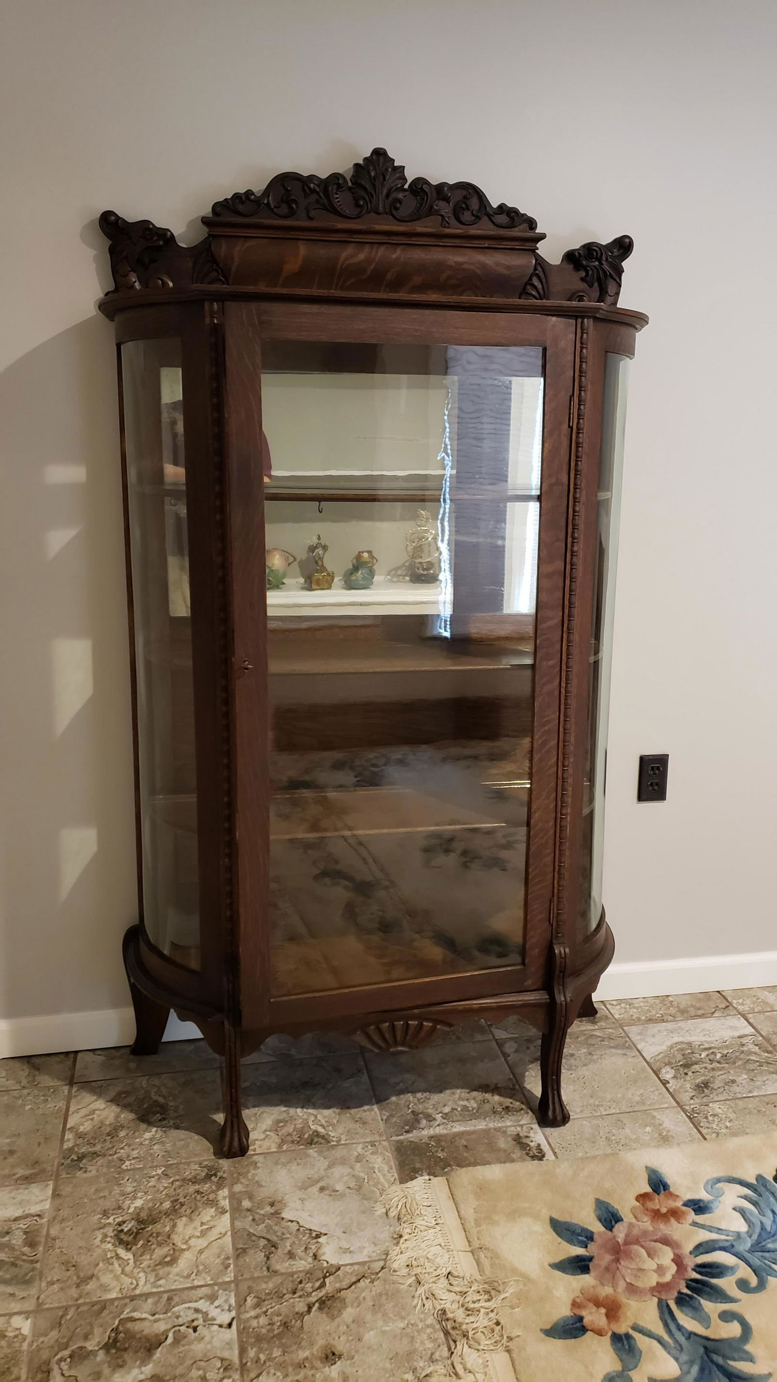 Oak Curio Cabinet (1 of 4)