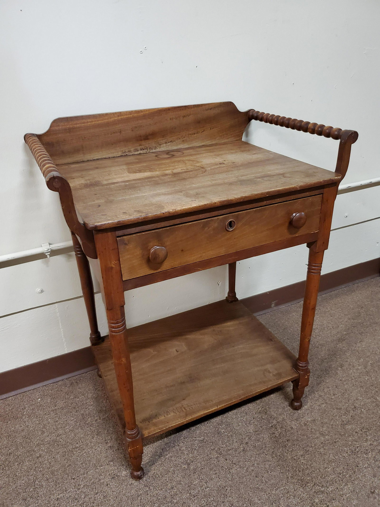 Wash Stand: 27" wide X 18" deep X 34 1/4" high. IMPORTANT: Before bidding, please read the terms and conditions below. When you registered for the auction you agreed to these terms and will be required to comply 