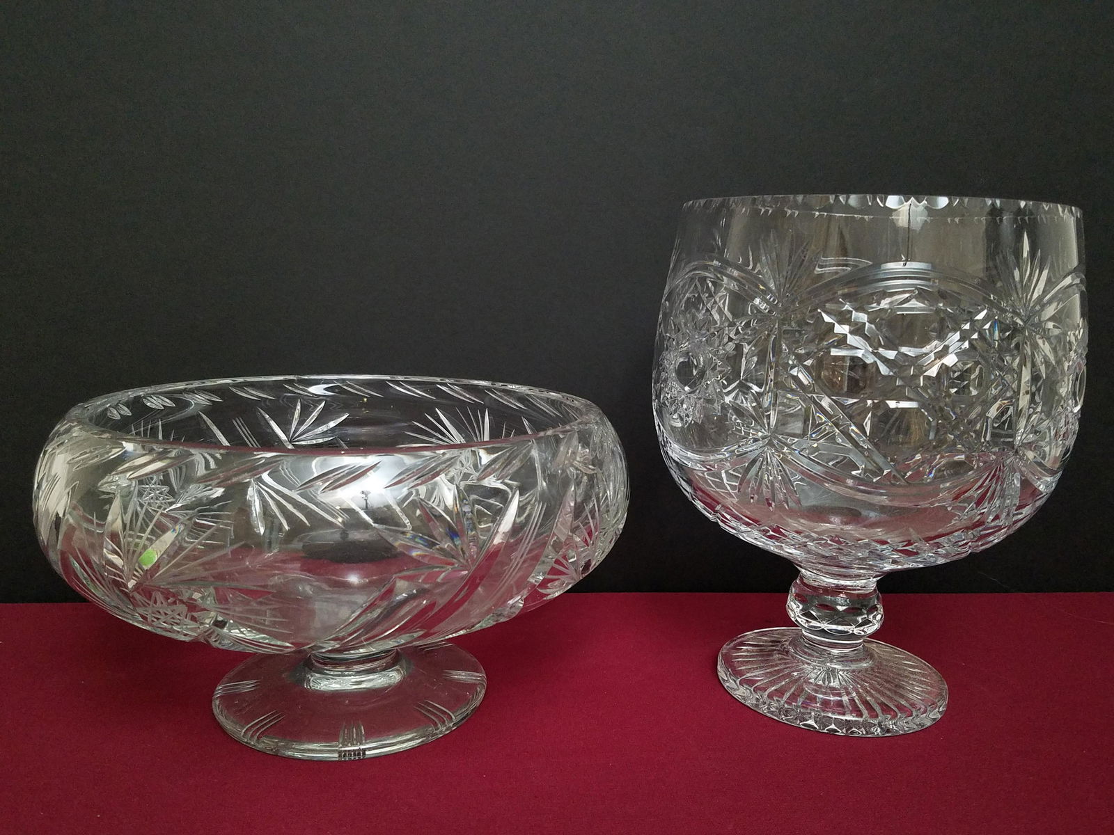 2 Pcs Cut Glass incl Center Bowl (1 of 1)
