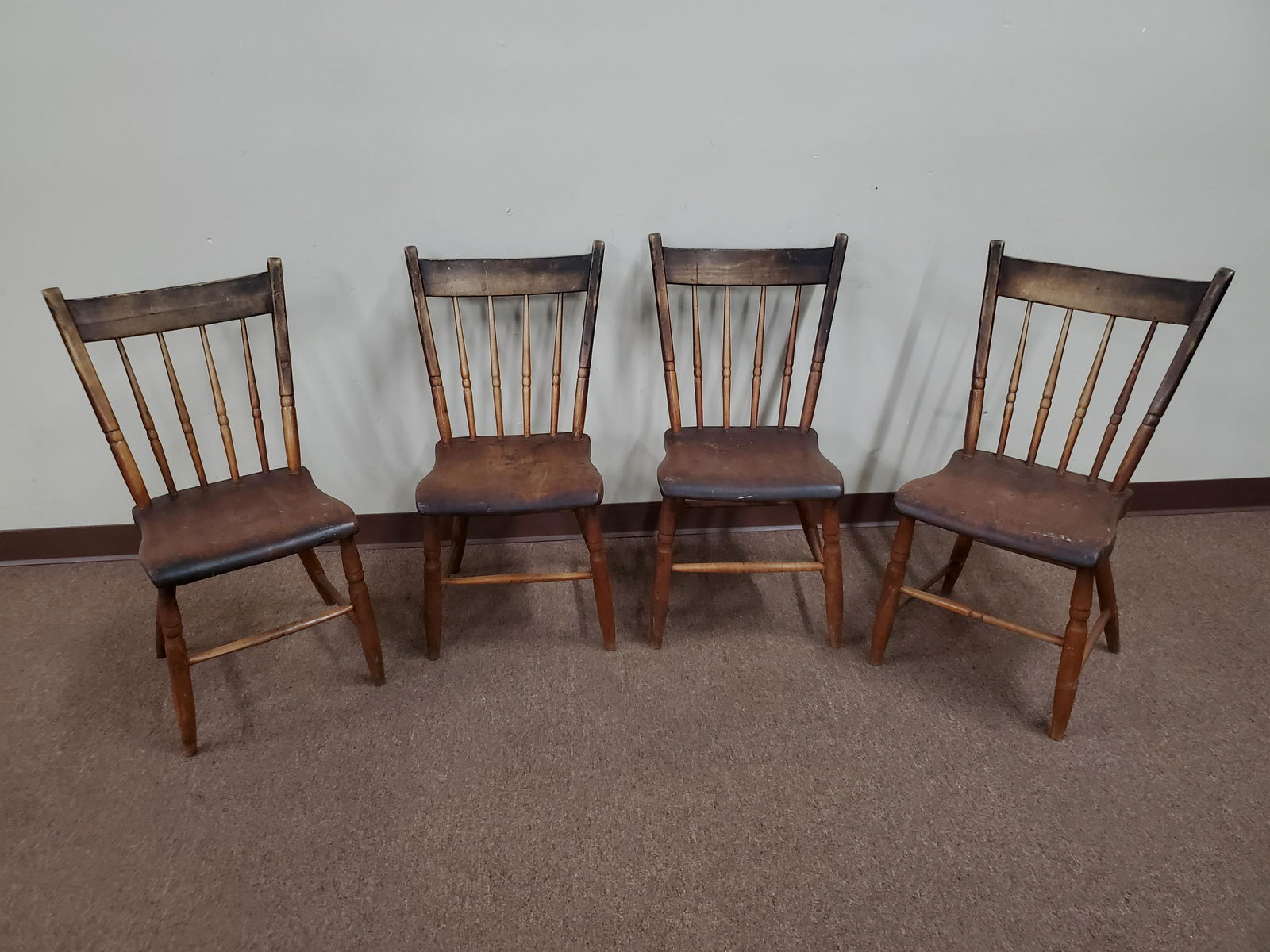 4 Plank Bottom Chairs (1 of 3)