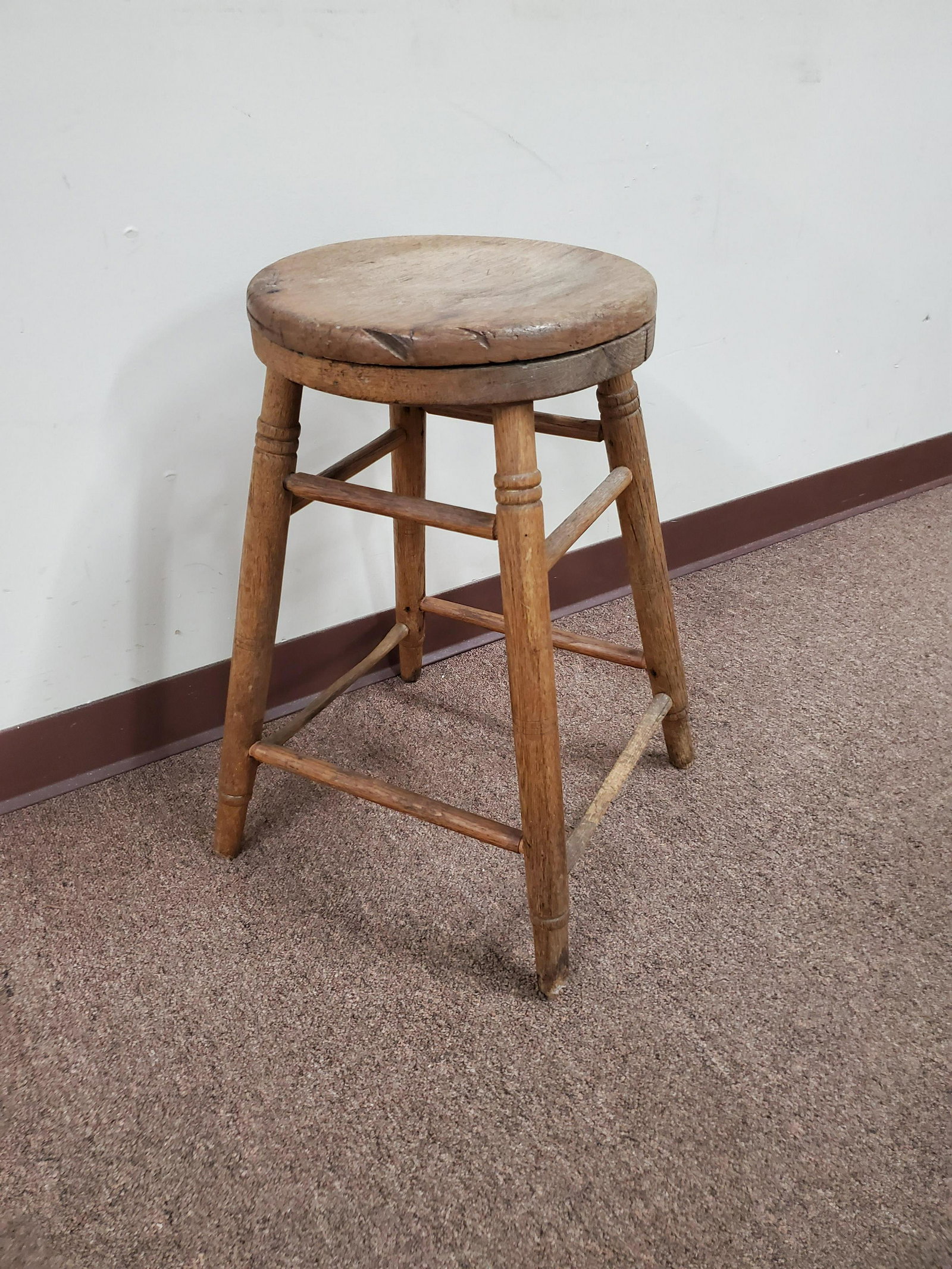 Stool: 15" wide X 15" deep X 22 1/2" high. IMPORTANT: Before bidding, please read the terms and conditions below. When you registered for the auction you agreed to these terms and will be required to comply 