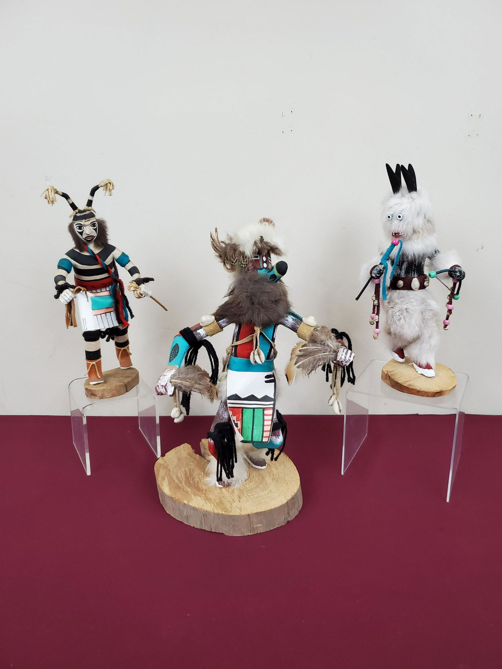 3 Kachina Dolls Clown, Wolf and Corn Dancer (1 of 5)