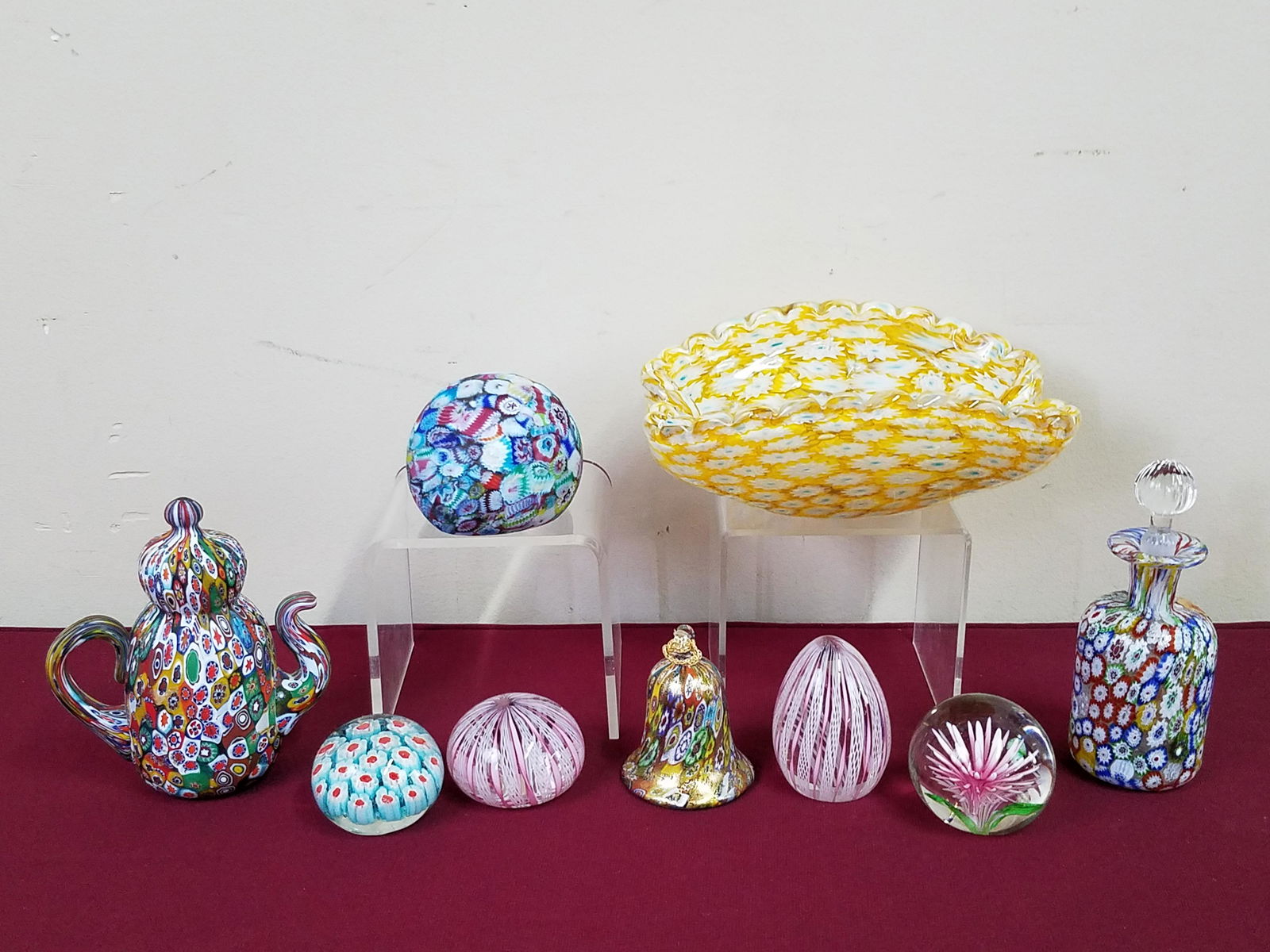 9 Pcs Millefiori and Murano Glass (1 of 3)