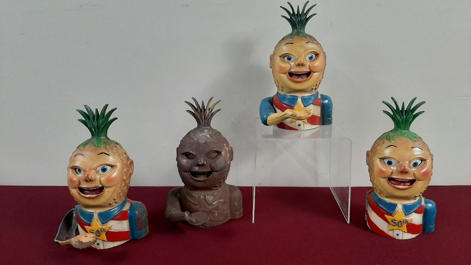 4 Imswiler & Saylor "Penny Pineapple" Mechanical Banks (1 of 7)