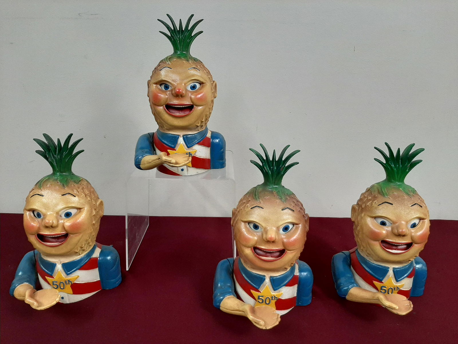 4 "Penny Pineapple" Mechanical Banks (1 of 4)