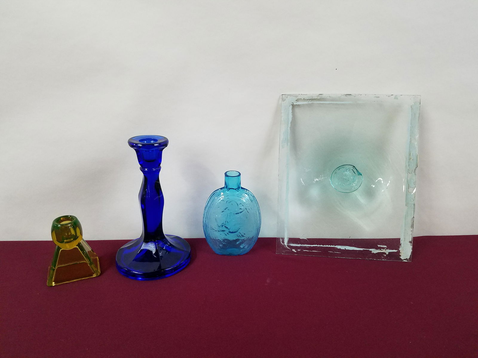 4 Pcs Glass incl Bullseye Window Pane and Flask (1 of 6)