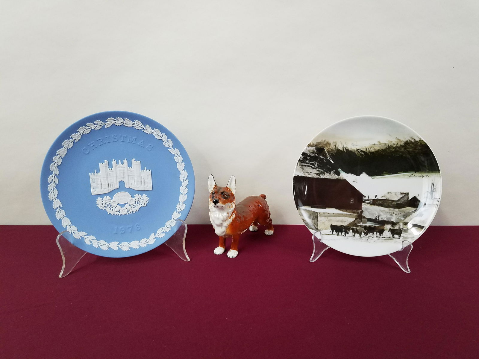 3 Pcs incl Andrew Wyeth "The Kuerner Farm" Plate (1 of 9)