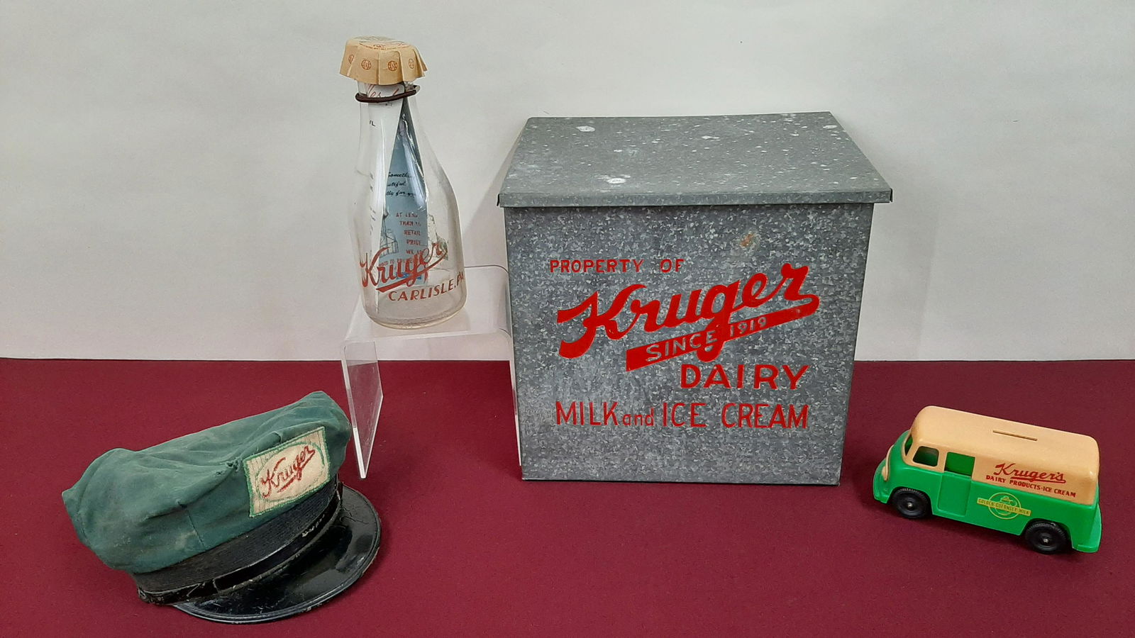 Kruger Milk Box, Bottle, Hat, and Toy Truck (1 of 9)