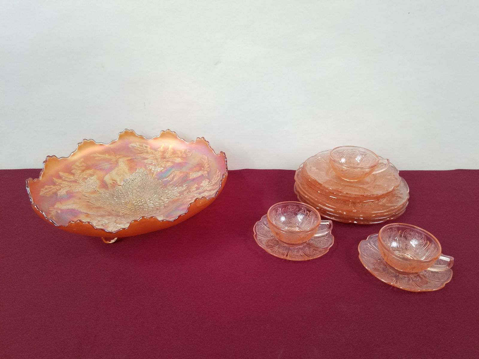 12 Pcs Cherry Blossom Depression Glass & Carnival (1 of 5)