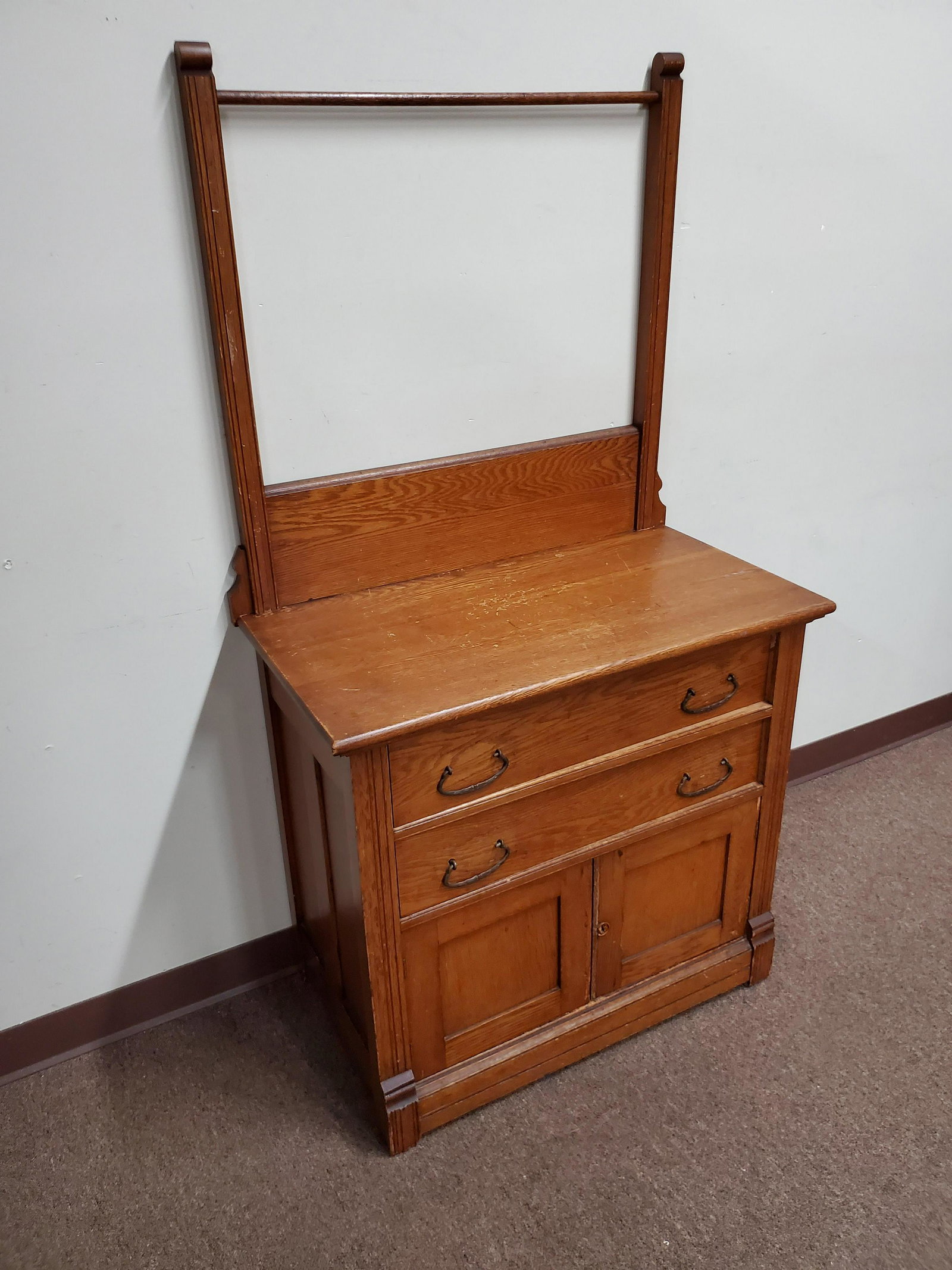 Wash Stand: 31" wide X 17" deep X 58" high. IMPORTANT: Before bidding, please read the terms and conditions below. When you registered for the auction you agreed to these terms and will be required to comply with