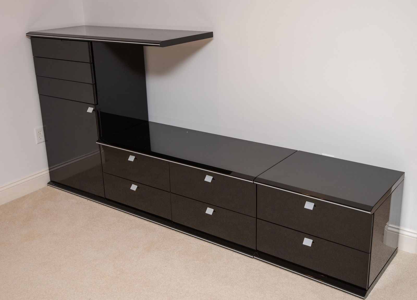 Modern Black 2 Pc Cabinet (1 of 3)