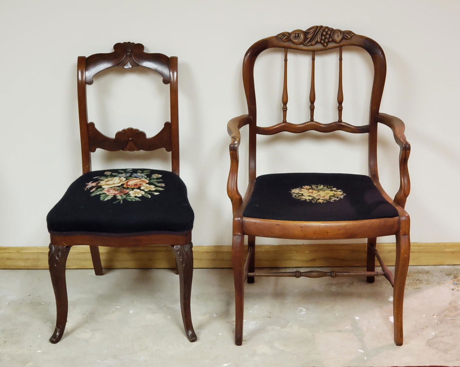 2 Victorian Needlepoint Chairs (1 of 4)