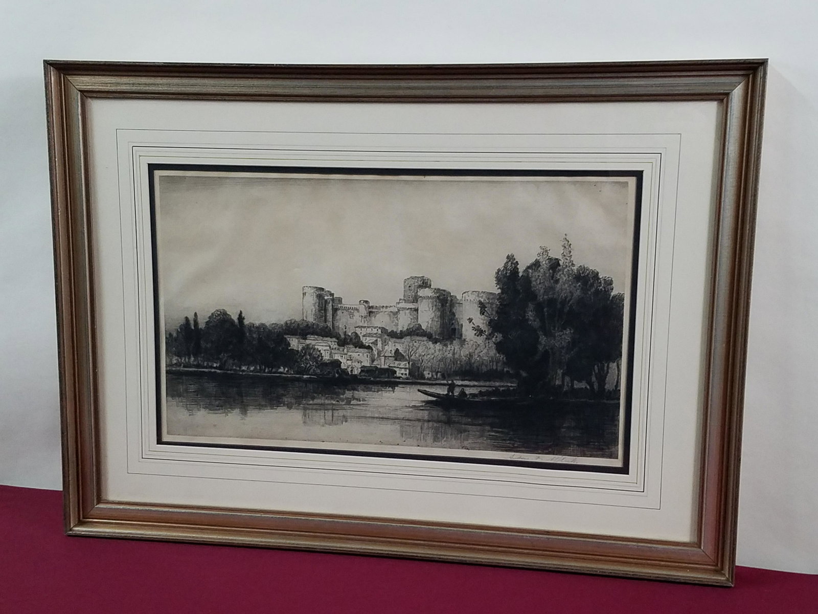 Andrew Fairbairn (Affleck UK 1869-1935) Etching: Pencil signed. Overall with frame 19-3/4" high x 27-3/4" wide. IMPORTANT: Before bidding, please read the terms and conditions below. When you registered for the auction you agreed to these terms and 