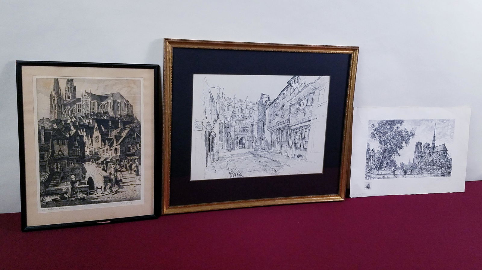 Pen and Ink Drawing and 2 Etchings (1 of 11)