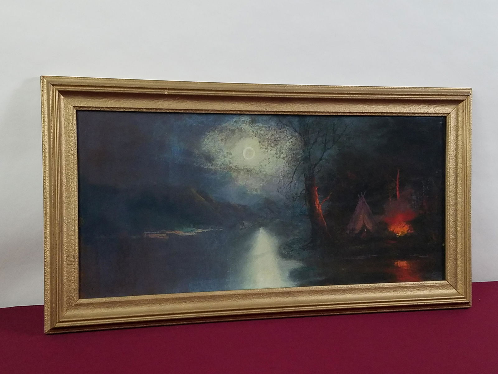 Camp Fire Scene Pastel (1 of 2)